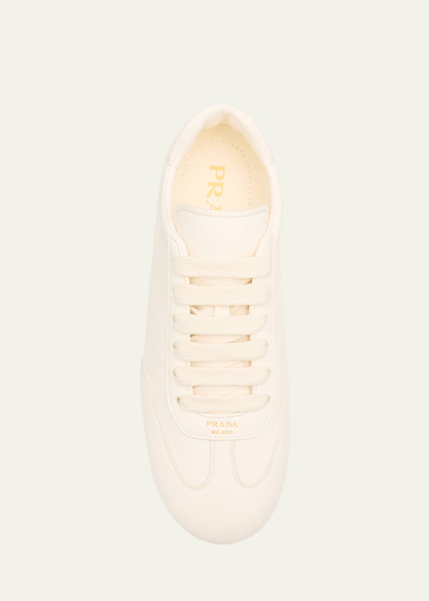 Prada Thin Leather Low-Top Sneakers Image 6 of 6