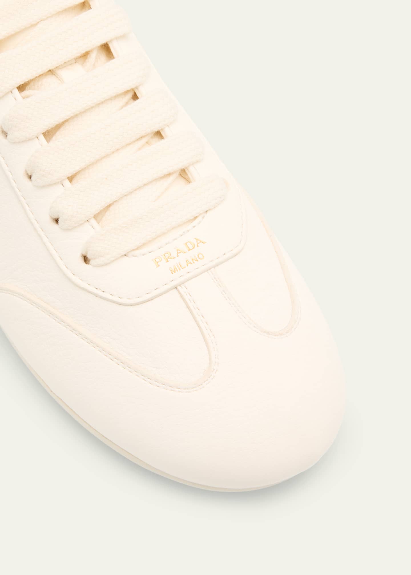 Prada Thin Leather Low-Top Sneakers Image 5 of 6