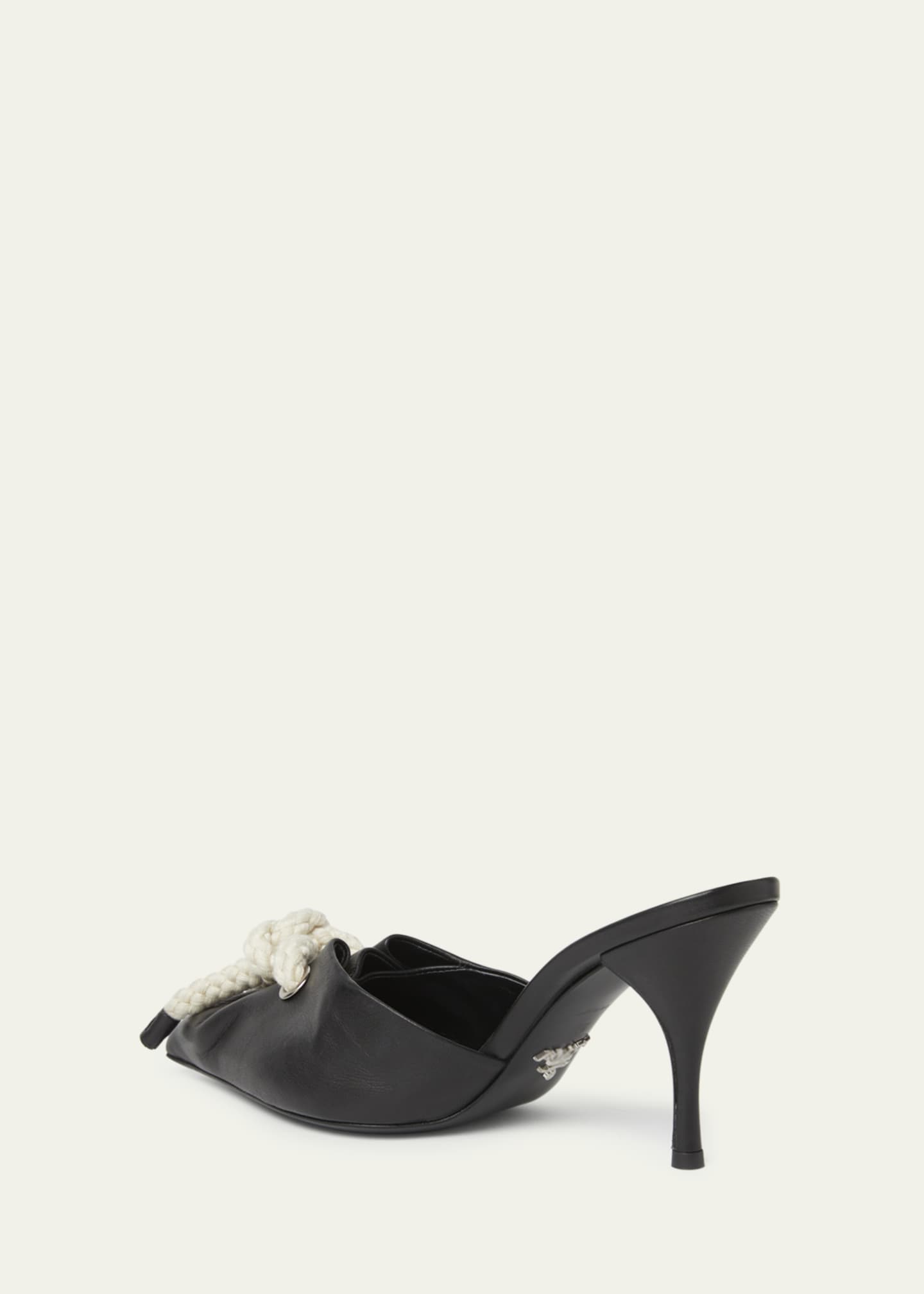 Prada Knotted Rope Nappa Leather Mules Image 2 of 4