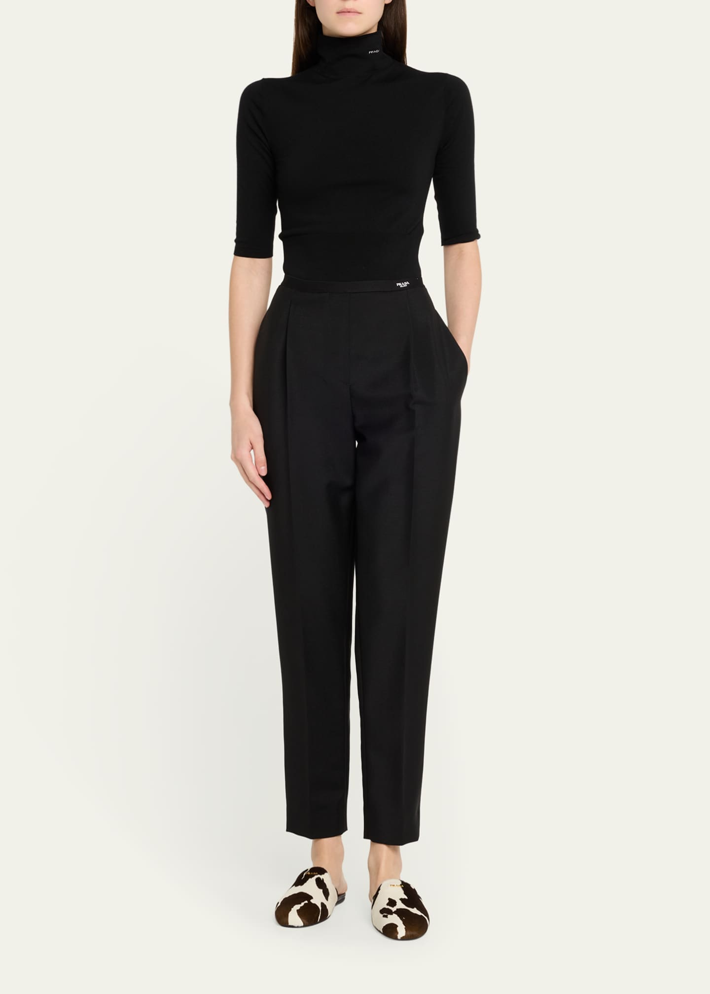Prada Pony Hair Flat Mules Image 3 of 6
