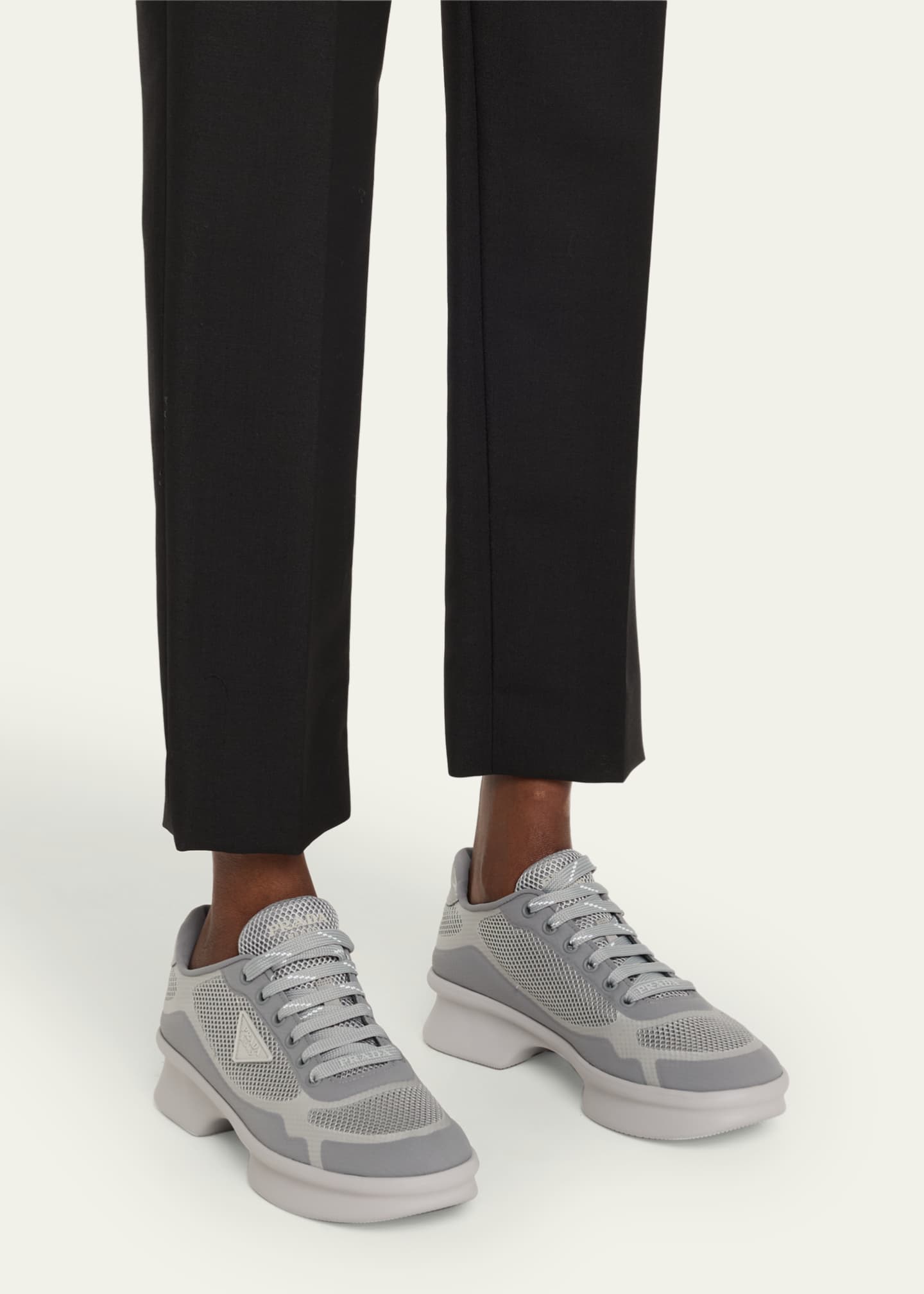 Prada Wavy Rete Lace-Up Sneakers Image 2 of 6