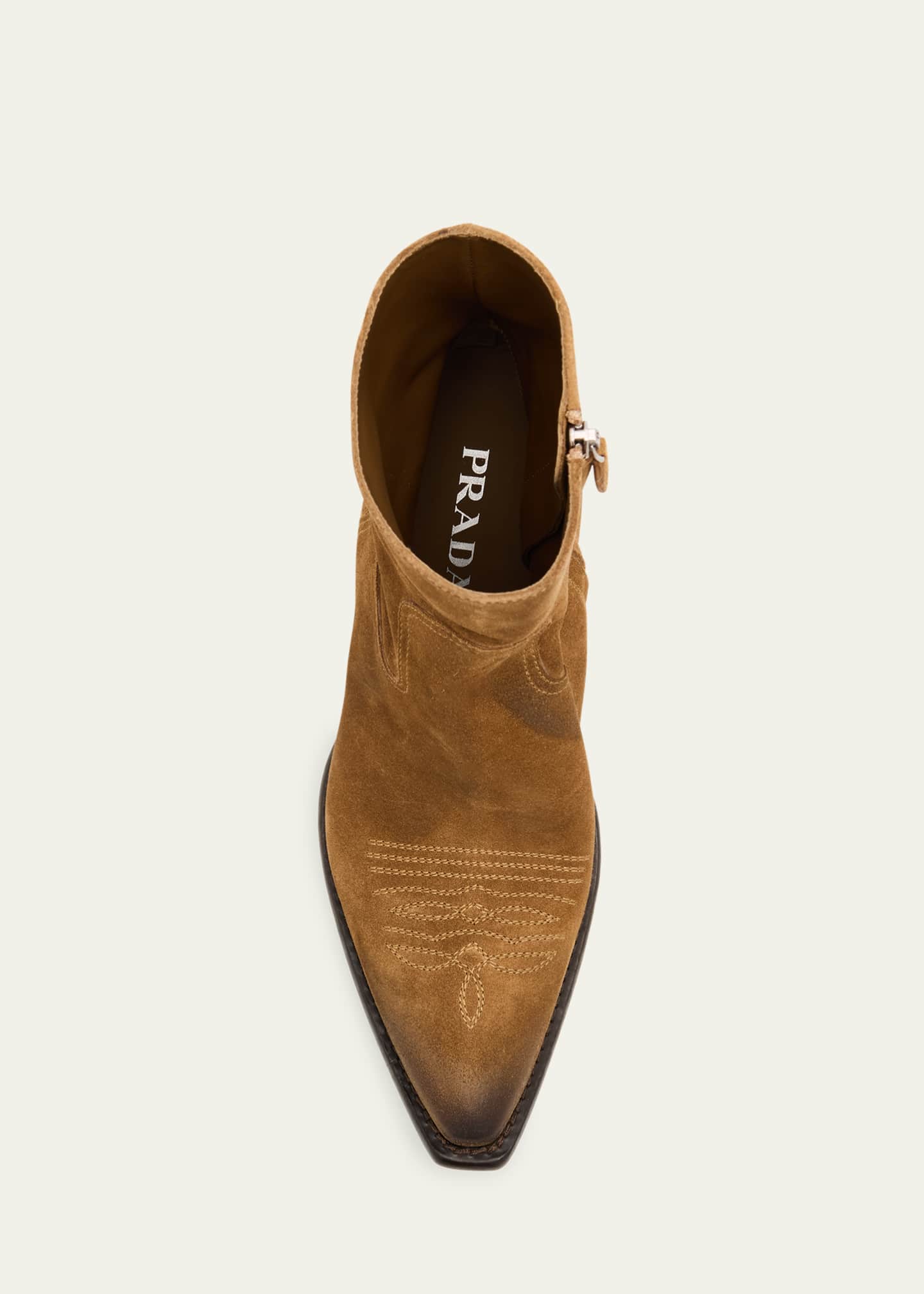 Prada Suede Western Booties Image 6 of 6