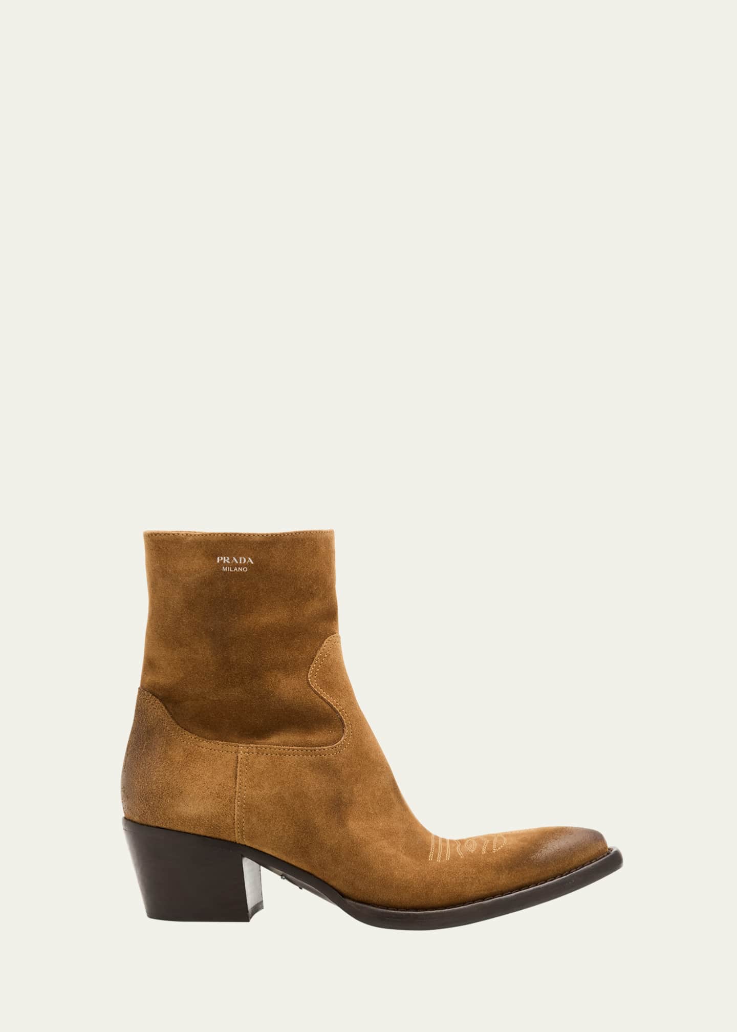 Prada Suede Western Booties Image 1 of 6