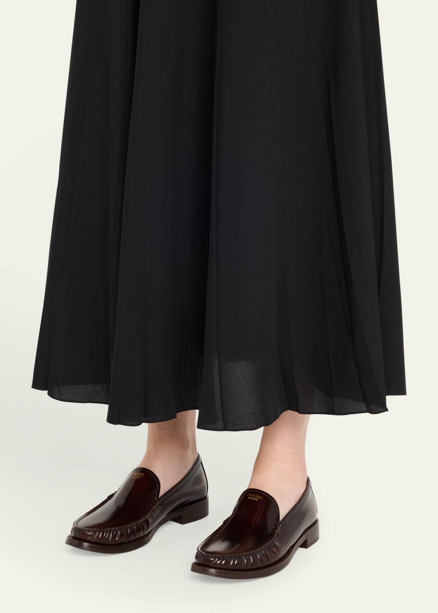 Prada Brushed Leather Loafers Image 2 of 6