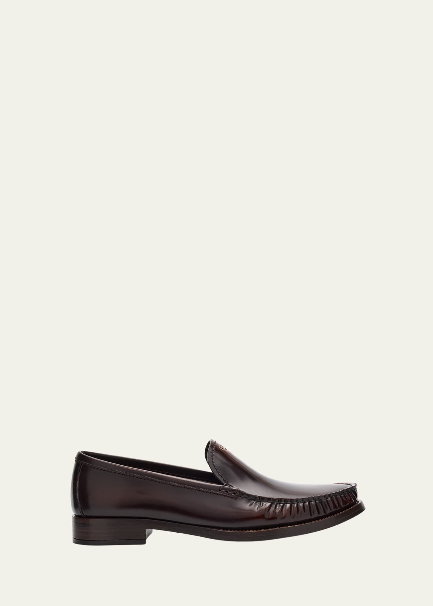 Prada Brushed Leather Loafers Image 1 of 6