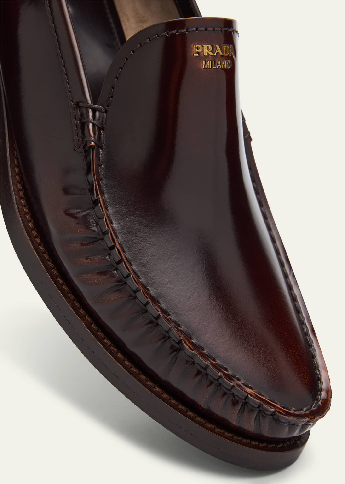 Prada Brushed Leather Loafers Image 5 of 6