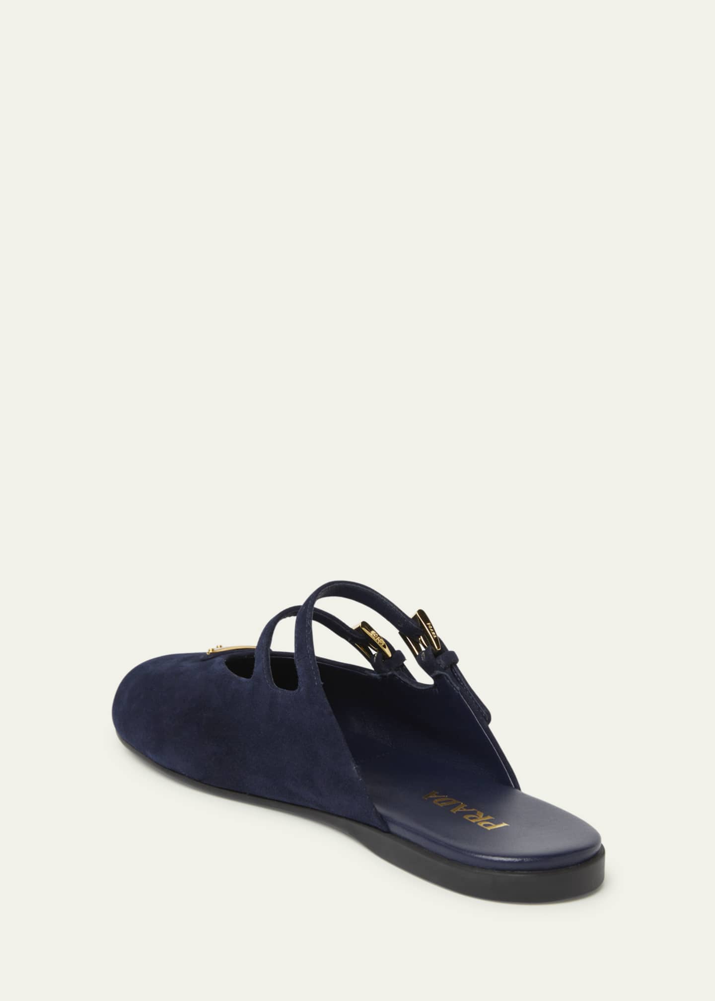 Prada Suede Dual Mary Jane Ballerina Mules Image 2 of 4