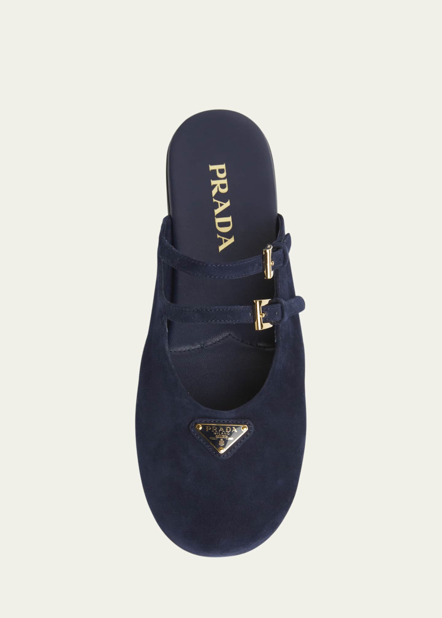 Prada Suede Dual Mary Jane Ballerina Mules Image 4 of 4