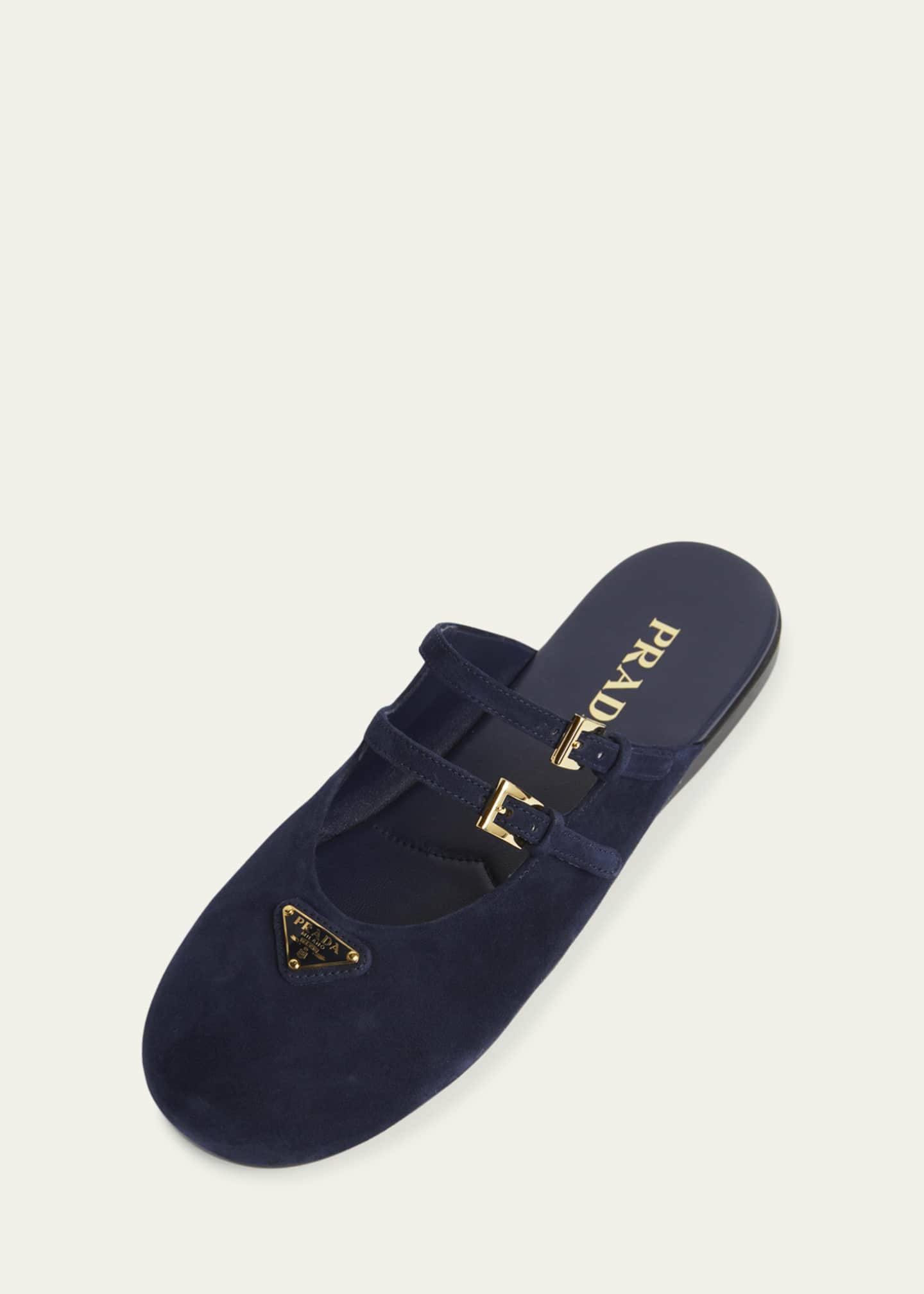 Prada Suede Dual Mary Jane Ballerina Mules Image 3 of 4