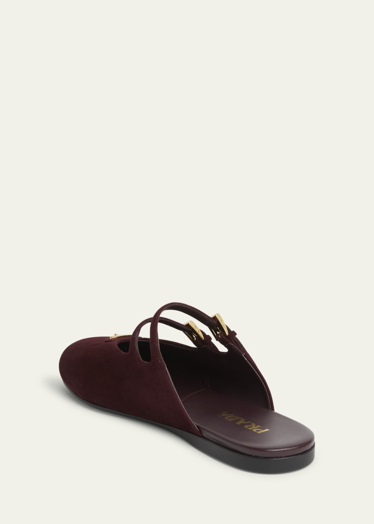 Prada Suede Dual Mary Jane Ballerina Mules Image 2 of 4