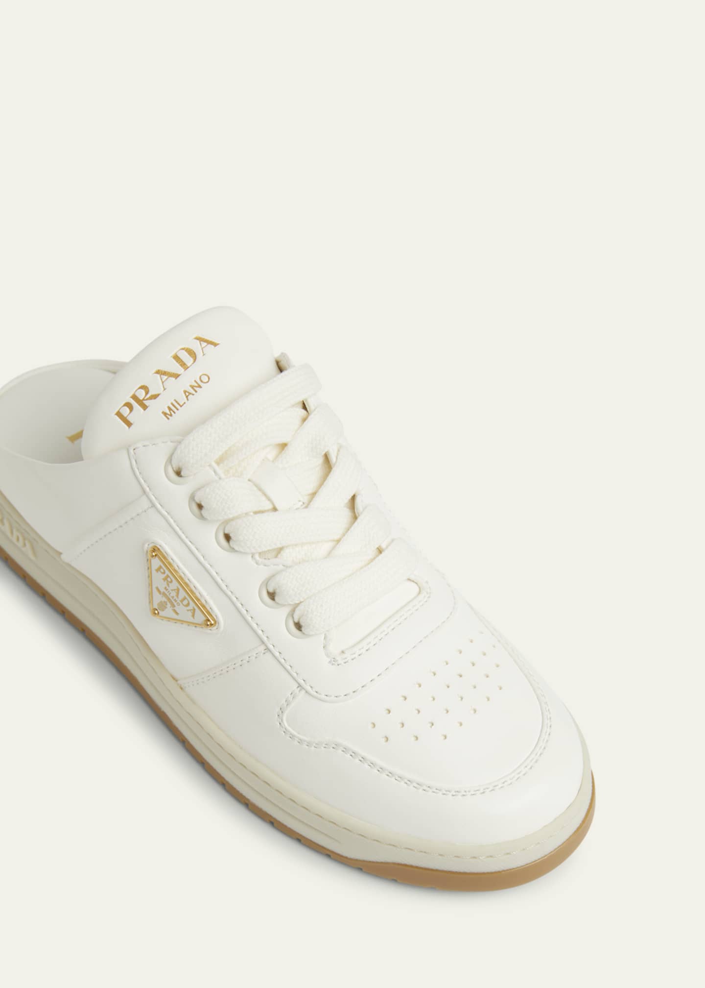 Prada Downtown Nappa Leather Sneaker Mules Image 3 of 4