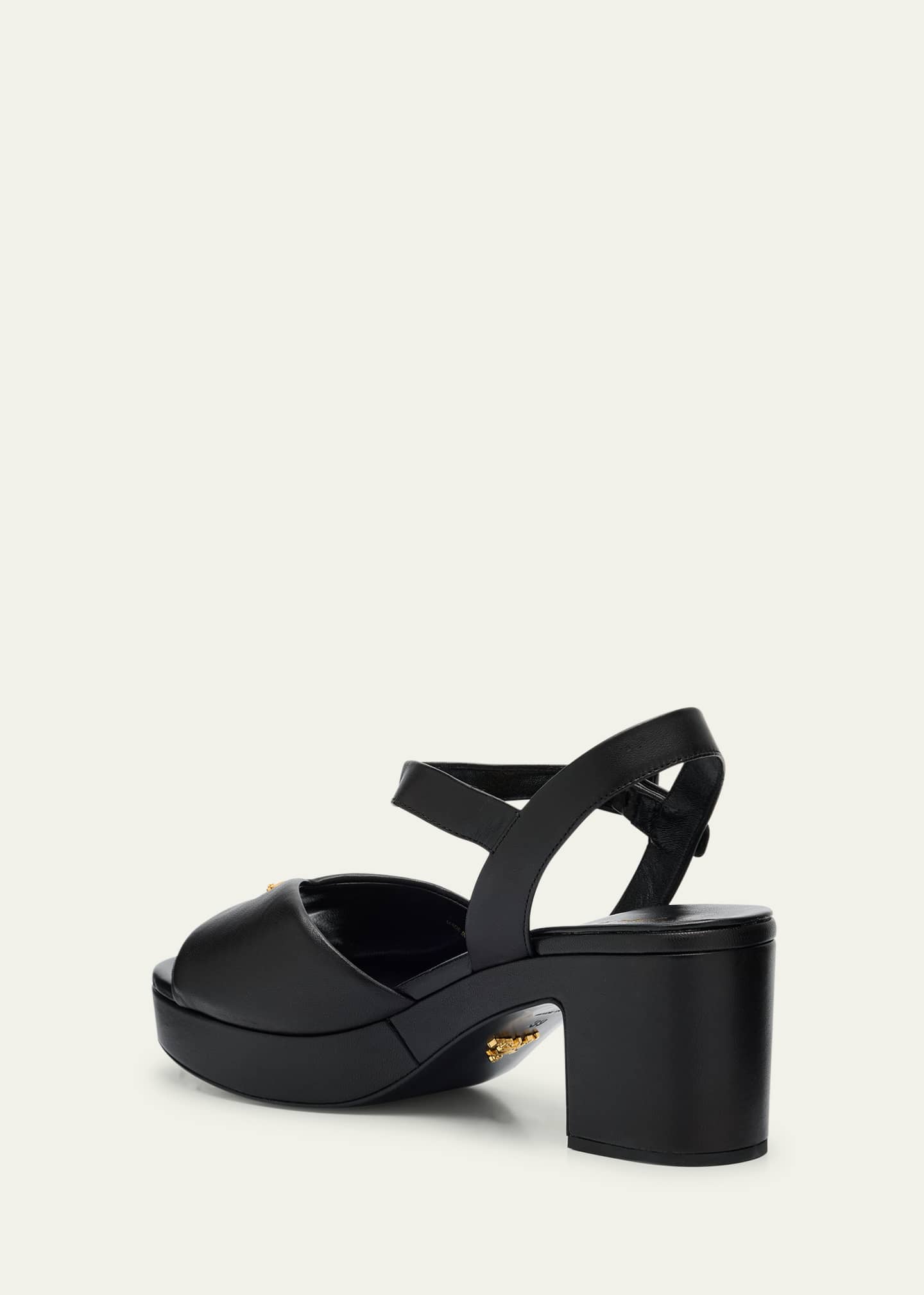 Prada Soft Nappa Ankle Strap Platform Sandals Image 4 of 6