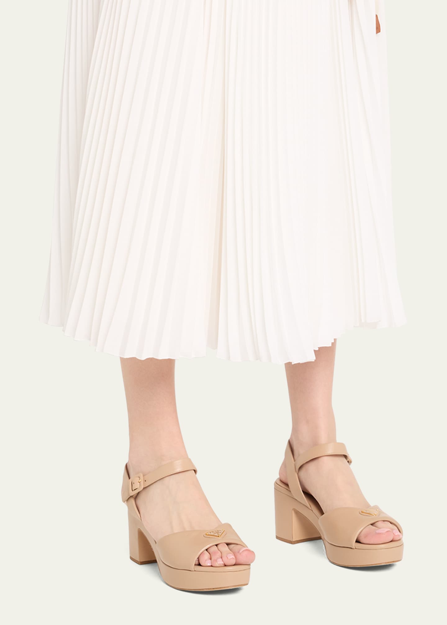 Prada Soft Nappa Ankle Strap Platform Sandals - Bergdorf Goodman