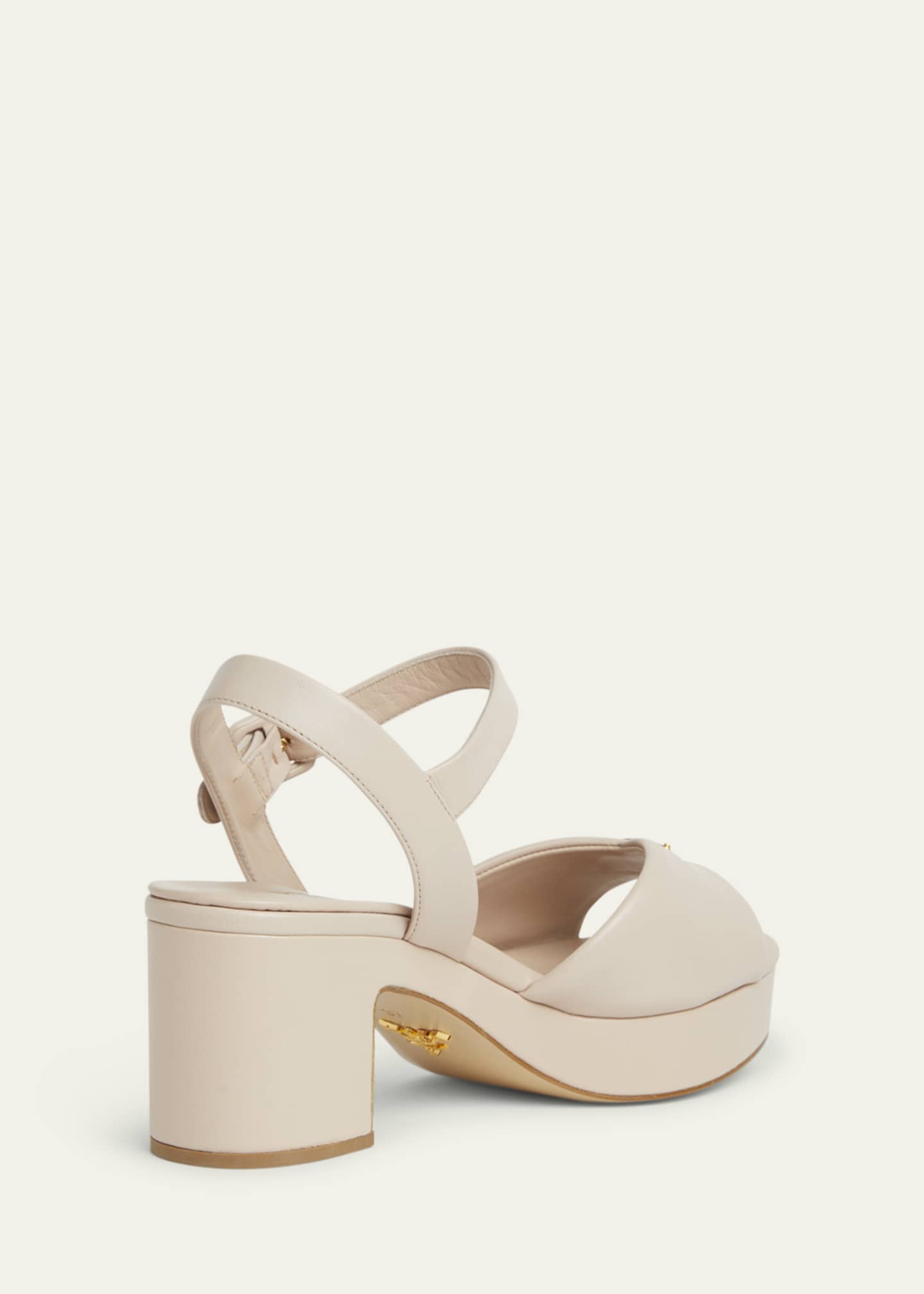 Prada Soft Nappa Ankle Strap Platform Sandals Image 4 of 6