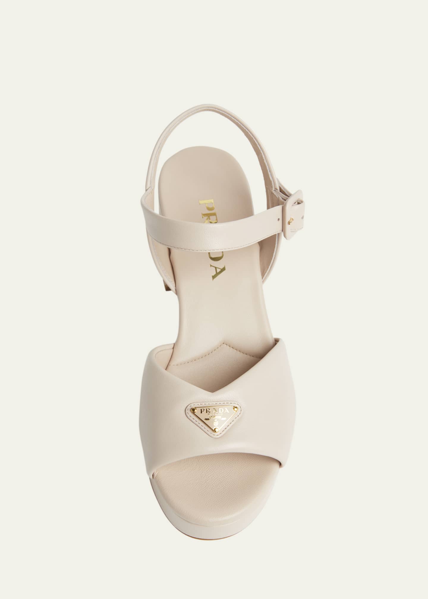 Prada Soft Nappa Ankle Strap Platform Sandals Image 6 of 6