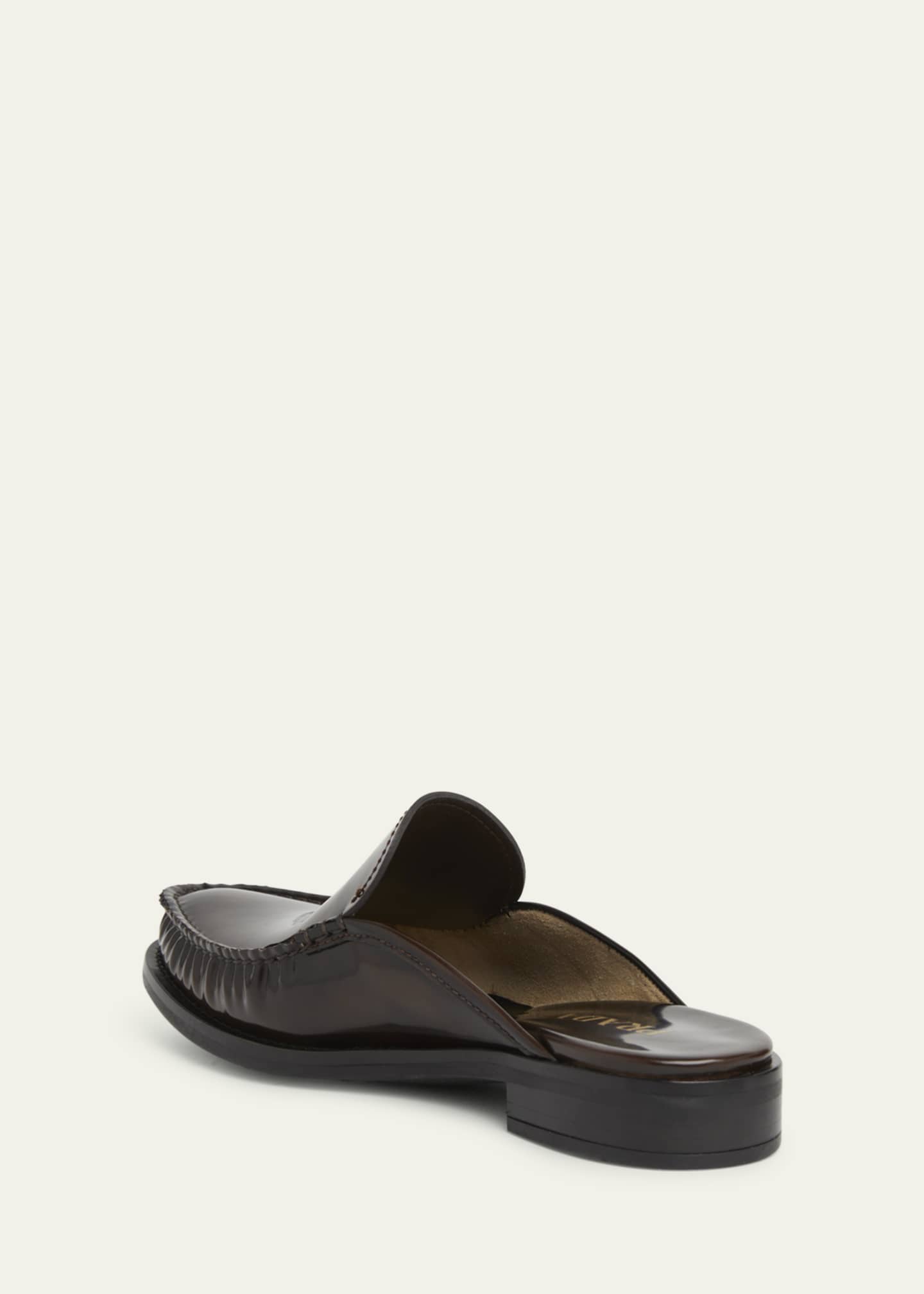 Prada Spazzolato Leather Loafer Mules Image 2 of 4