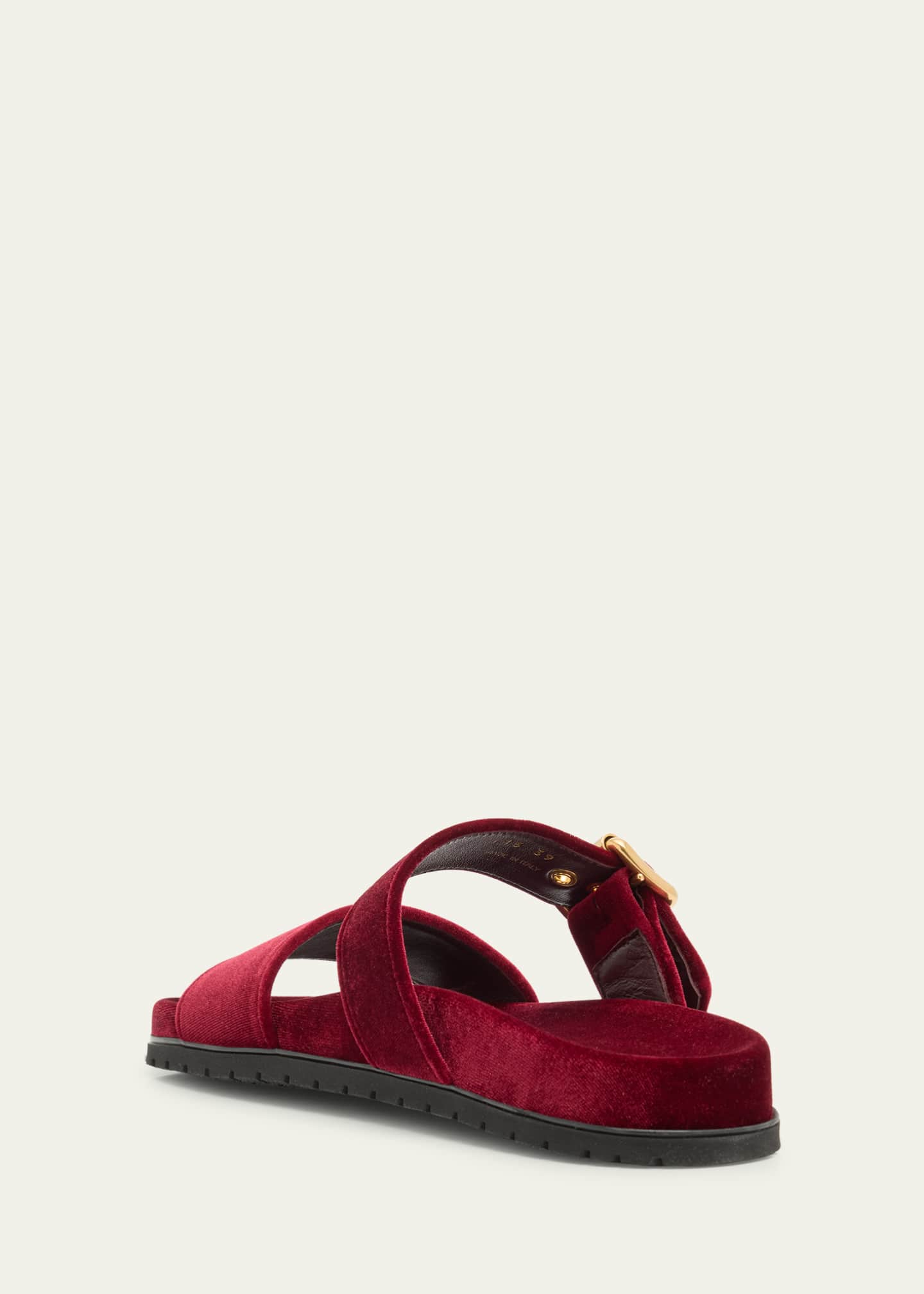 Prada Velvet Dual-Band Flat Sandals Image 4 of 6