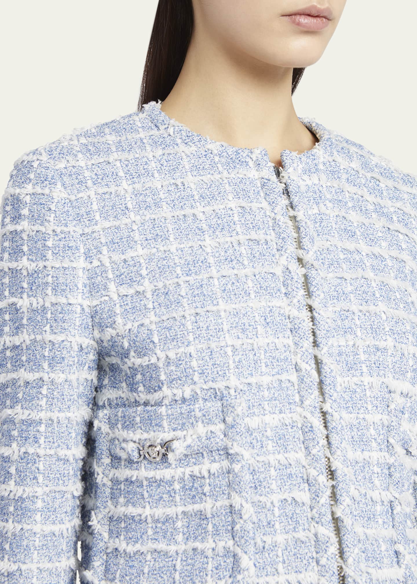 Versace Boucle Windowpane Tweed Jacket Image 5 of 5