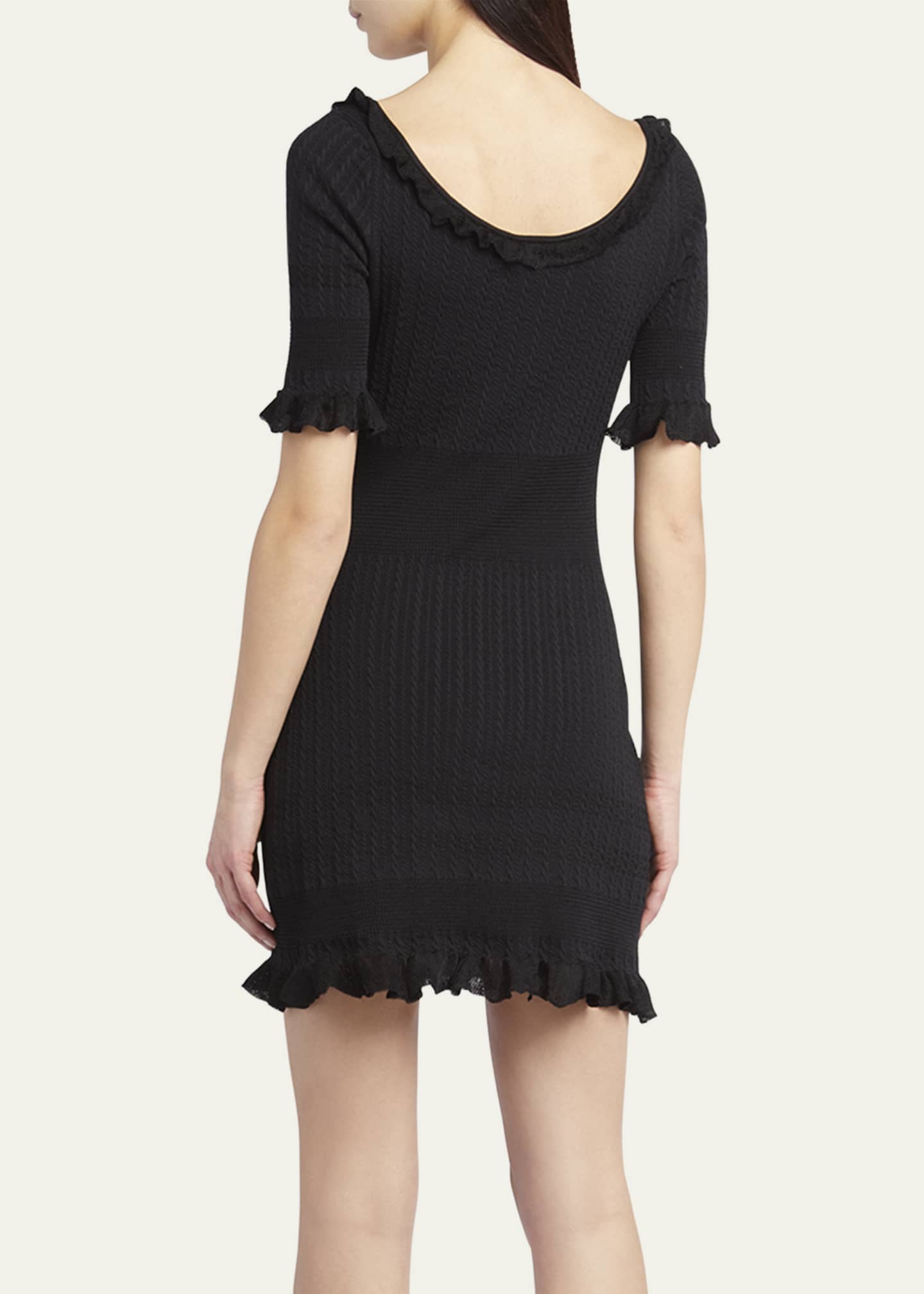 Versace Medusa Pin-Gathered Micro Cable Mini Dress Image 3 of 5
