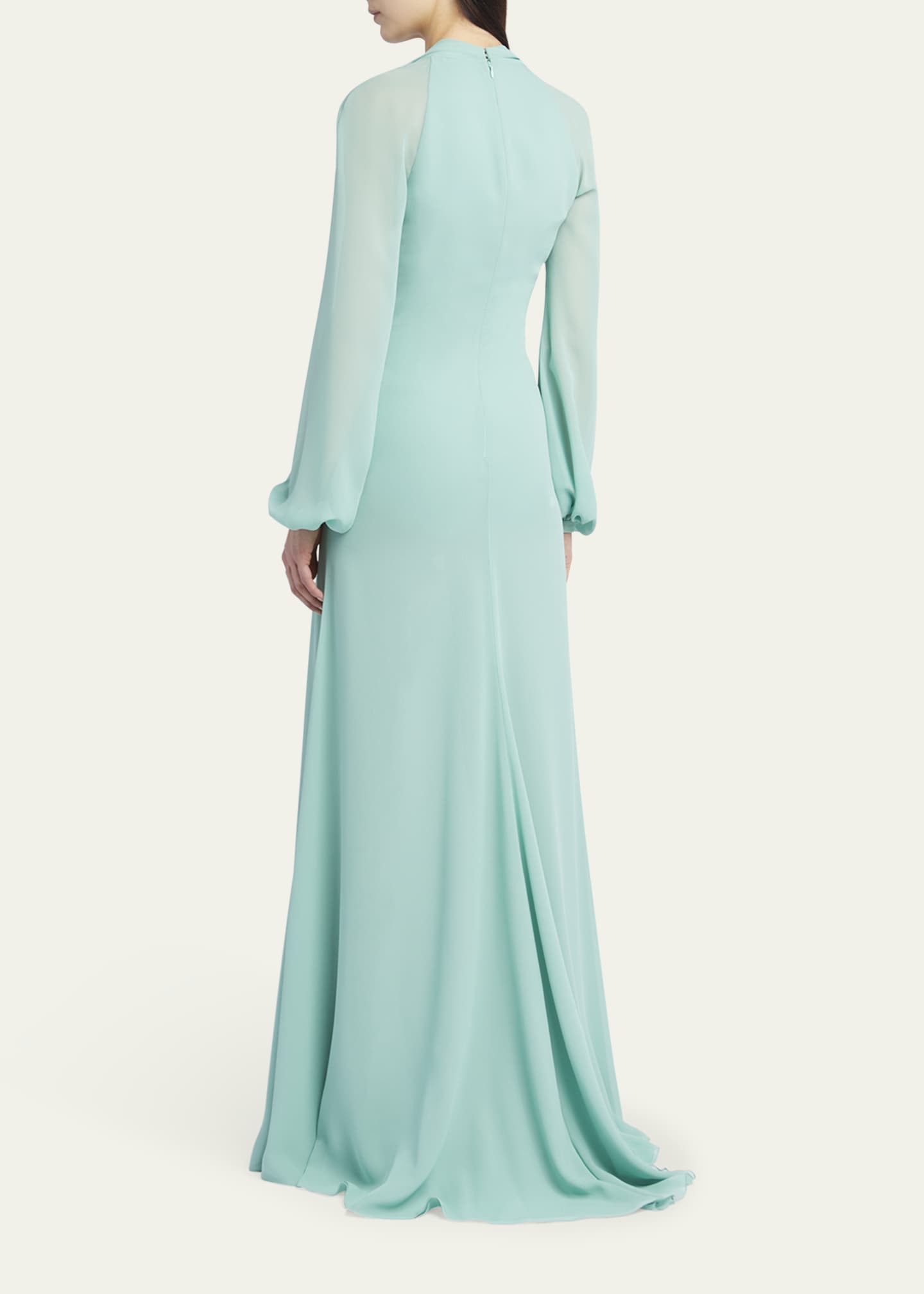 Versace Deep V-Neck Silk Georgette Gown Image 3 of 5