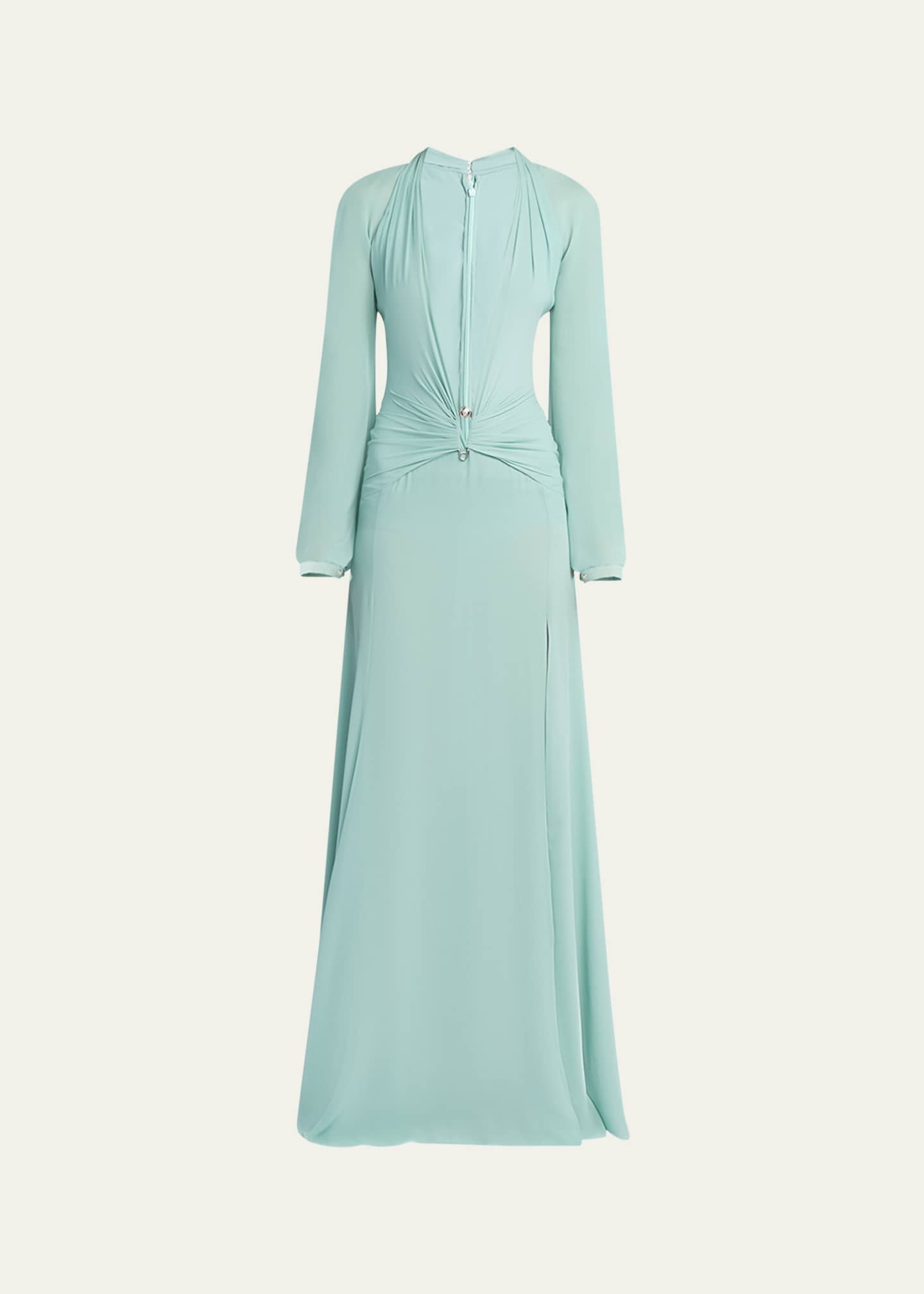 Versace Deep V-Neck Silk Georgette Gown Image 1 of 5