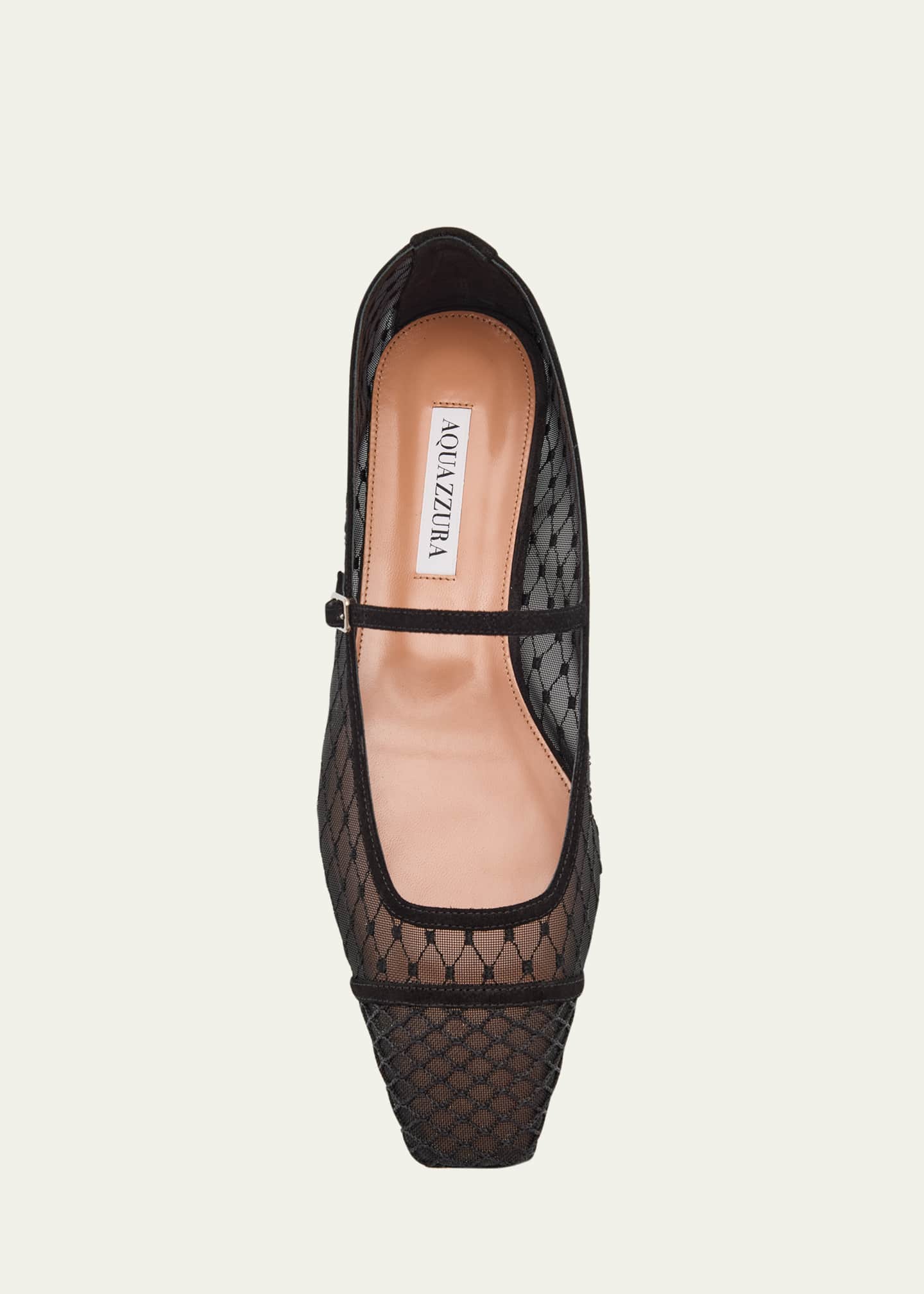 Aquazzura Fishnet Suede Juliette Ballerina Flats Image 6 of 6