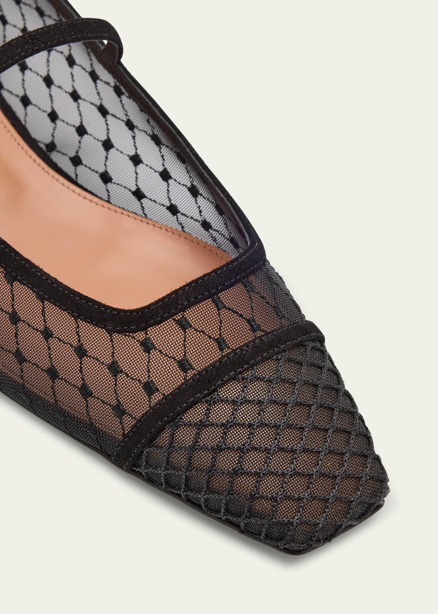 Aquazzura Fishnet Suede Juliette Ballerina Flats Image 5 of 6