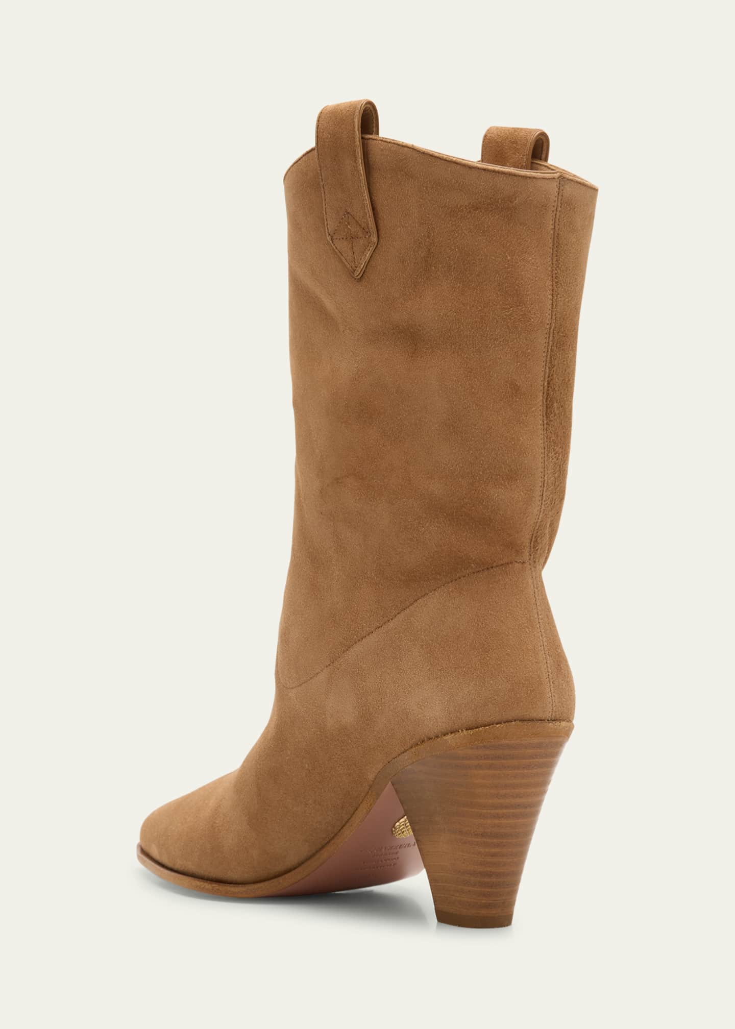 Aquazzura Boogie Suede Cowboy Booties Image 4 of 6