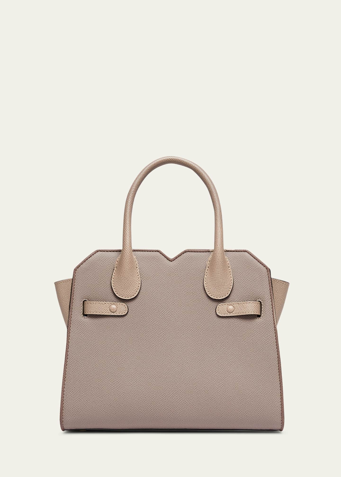 Valextra Milano Bicolor Leather Top-Handle Bag Image 3 of 4