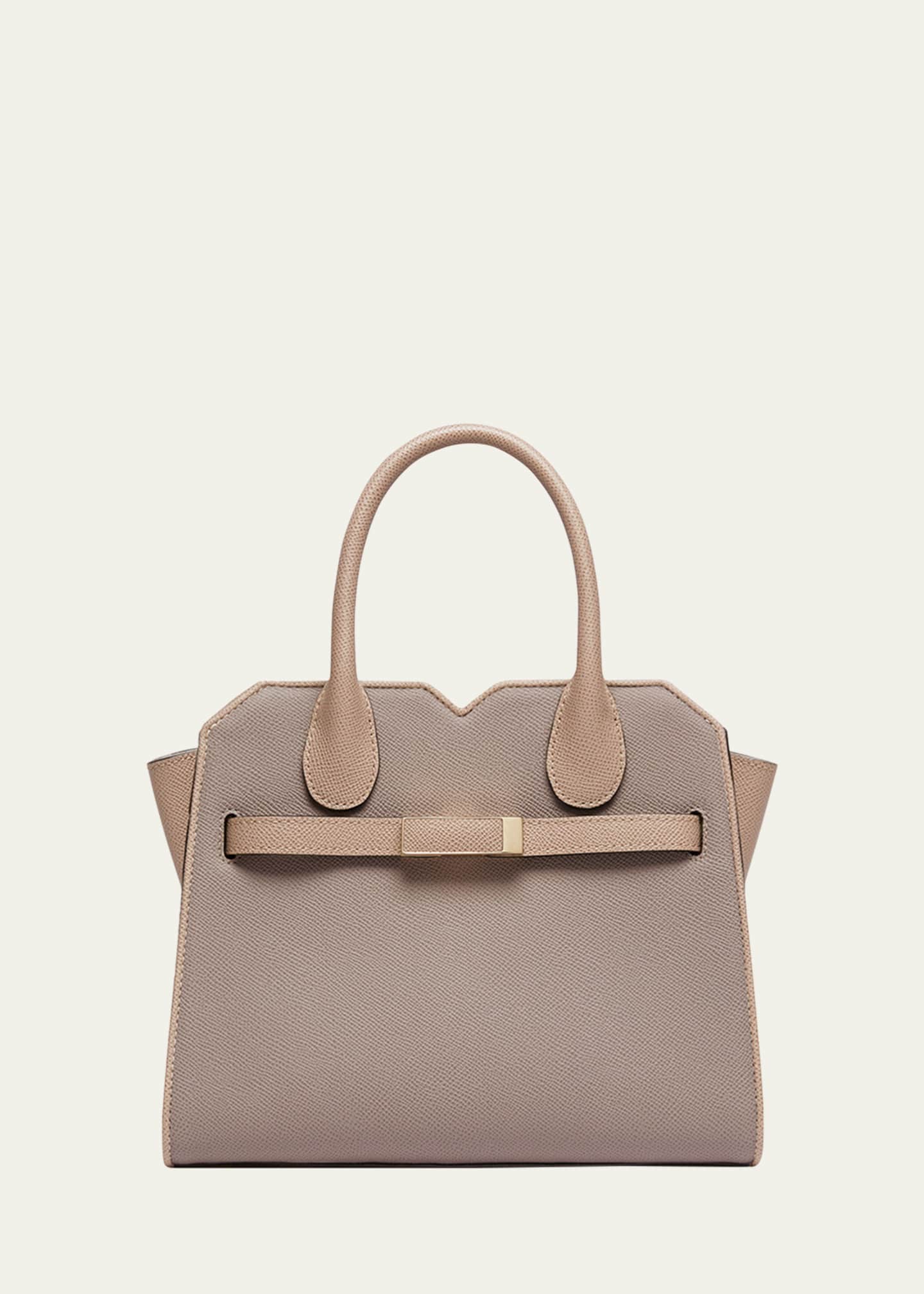 Valextra Milano Bicolor Leather Top-Handle Bag Image 1 of 4
