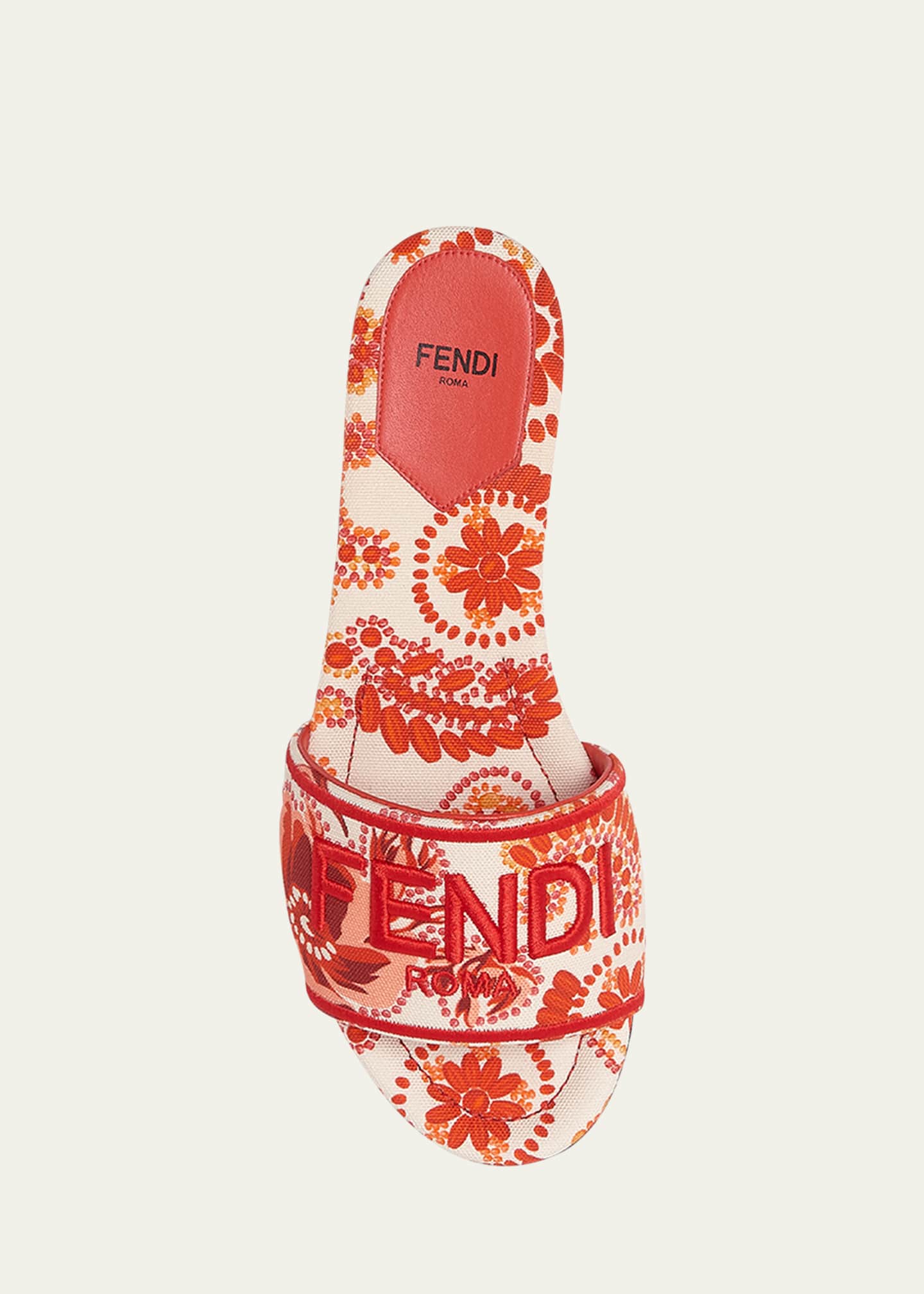 Sunchine Bandana Print Canvas Flat Slide Sandals