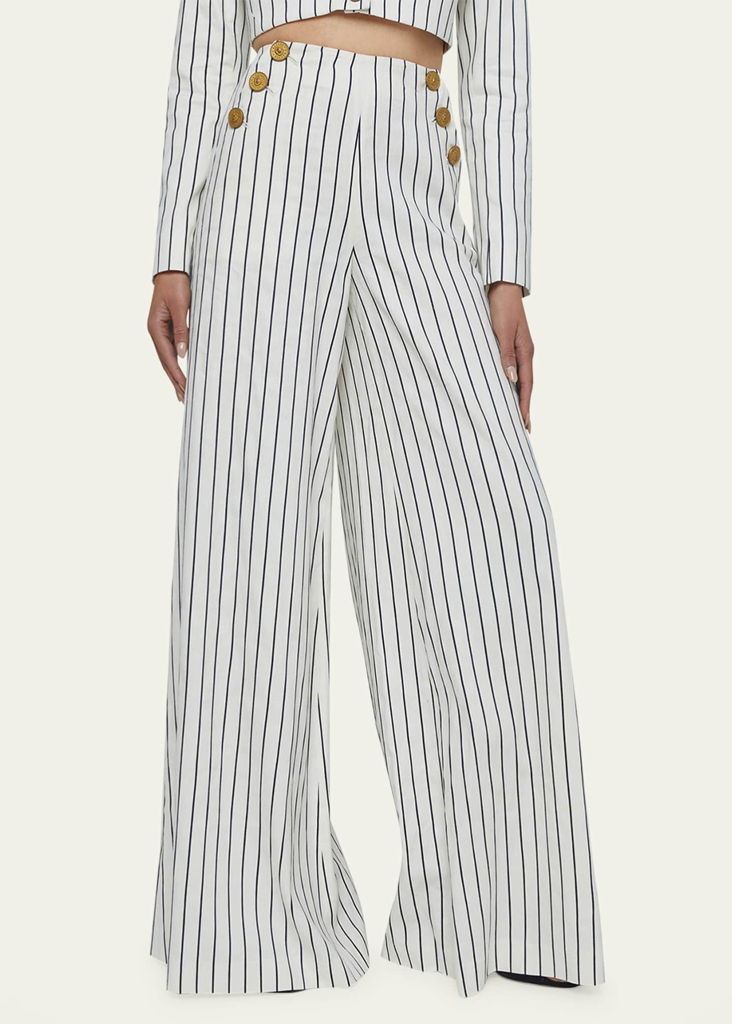 L'Agence Kingston Striped Wide-Leg Pants Image 4 of 4