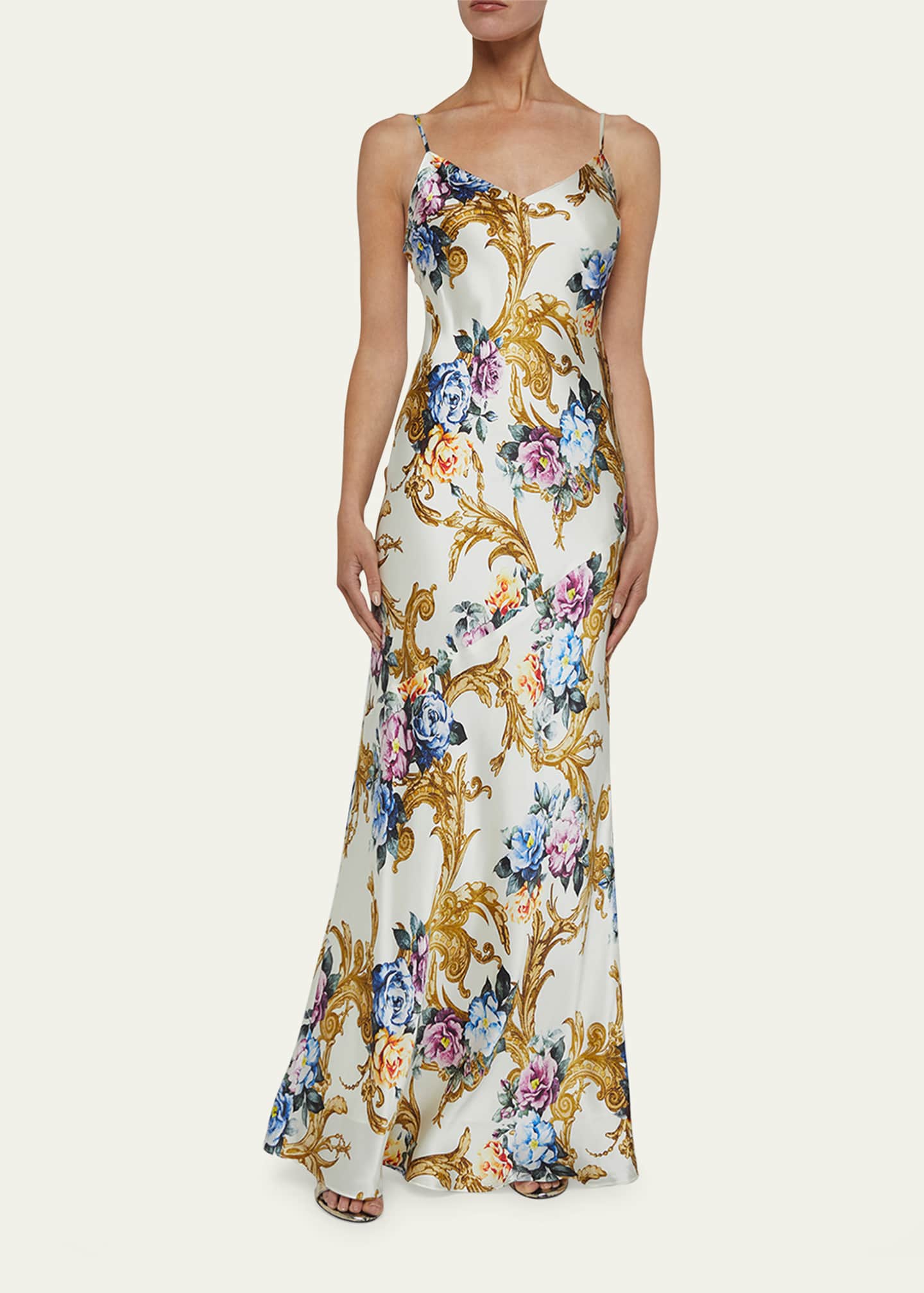 L'Agence Serita V-Neck Bias-Cut Maxi Dress Image 2 of 4
