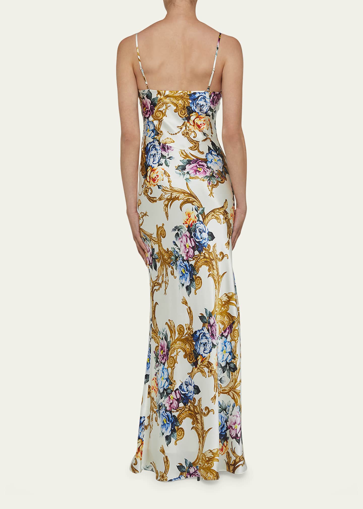 L'Agence Serita V-Neck Bias-Cut Maxi Dress Image 3 of 4