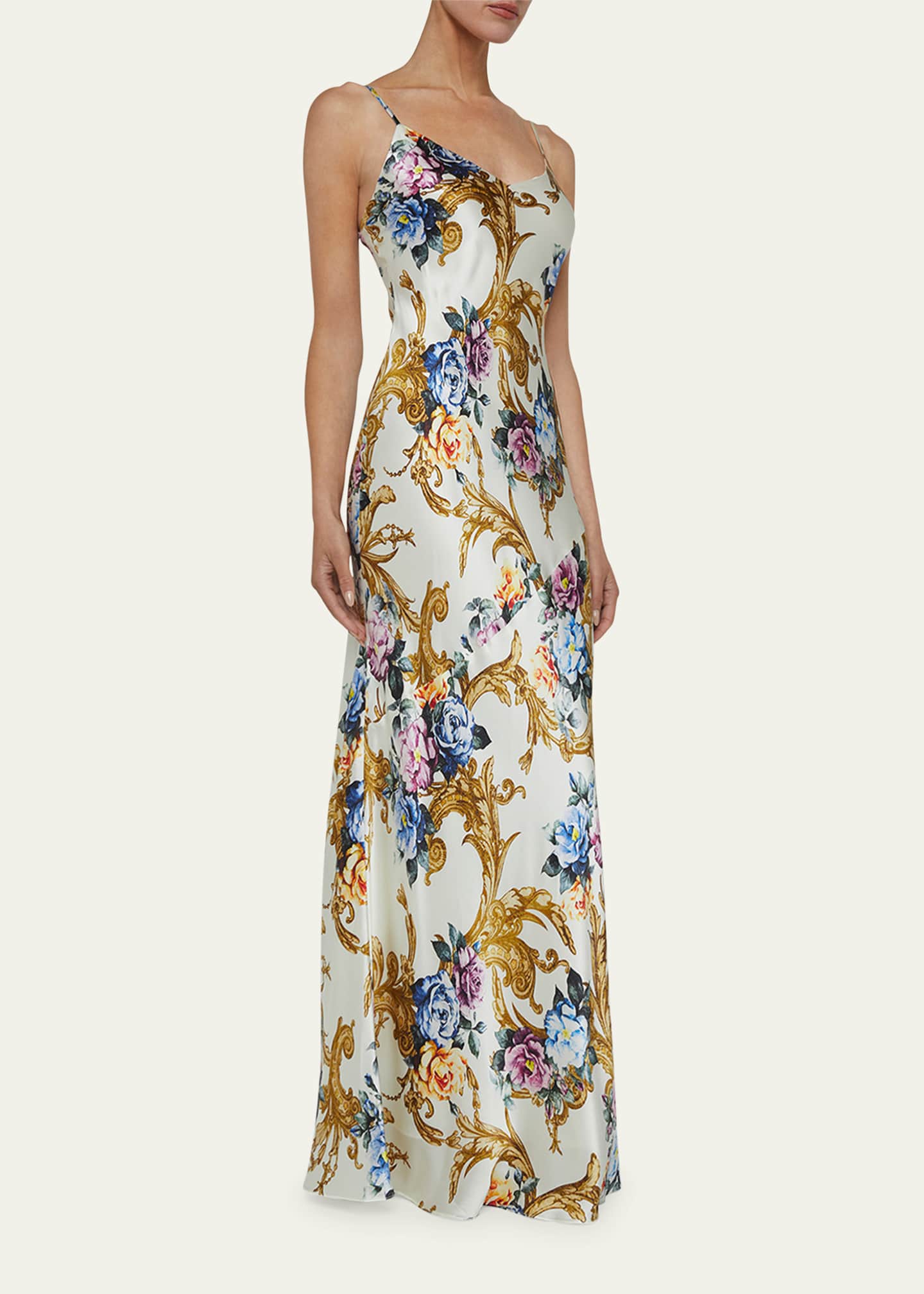 L'Agence Serita V-Neck Bias-Cut Maxi Dress Image 4 of 4