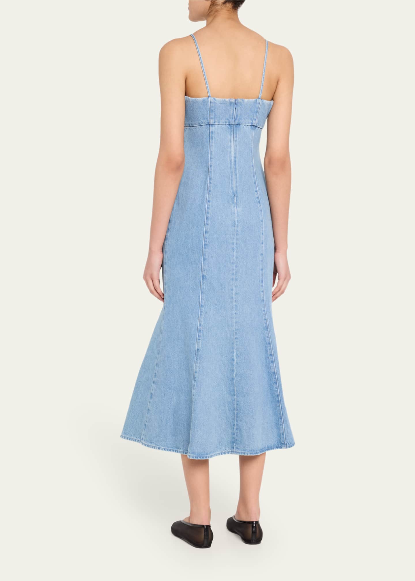 Toccin Josephine Sculpted Denim Midi Dress Image 3 of 5