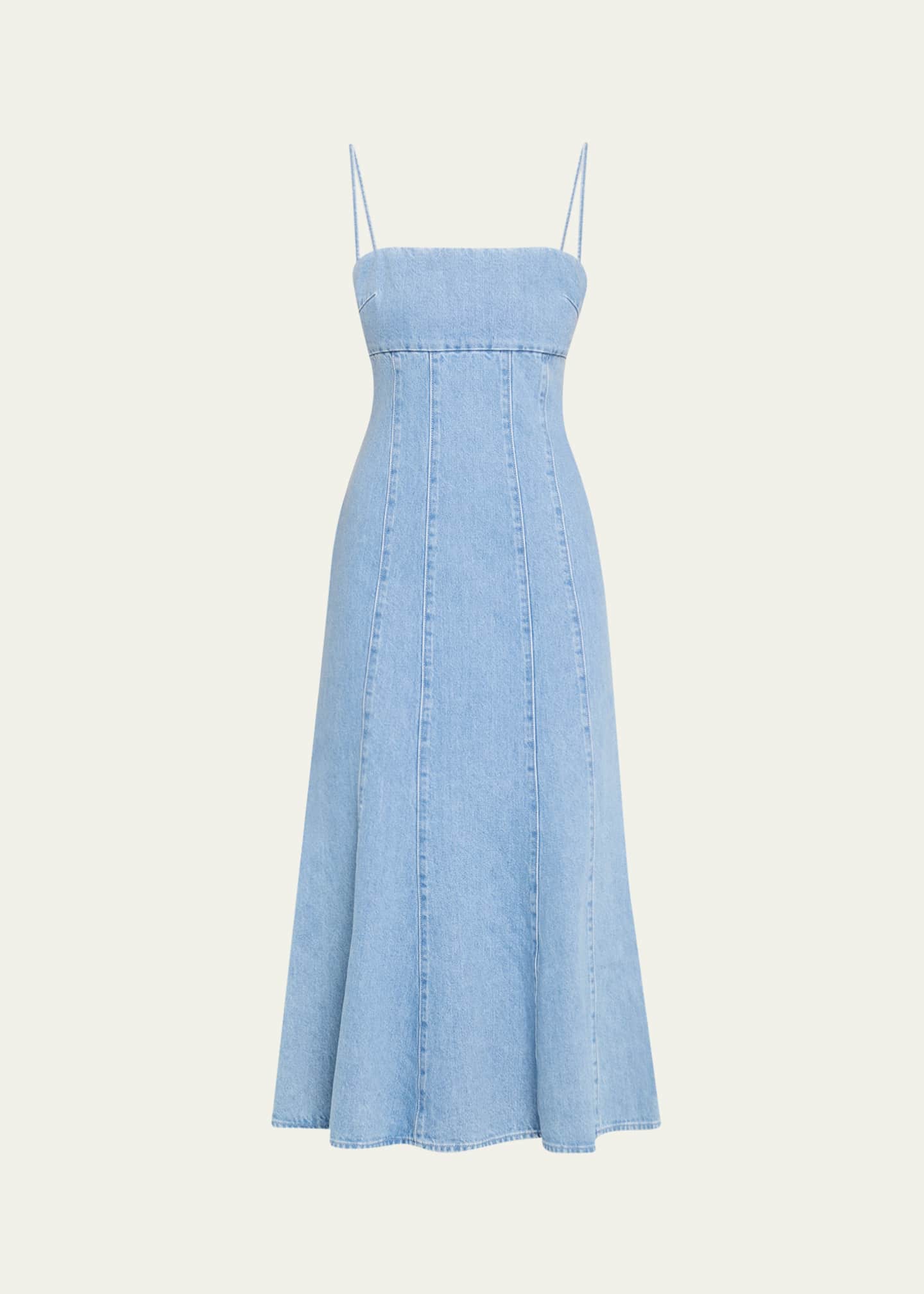 Toccin Josephine Sculpted Denim Midi Dress Image 1 of 5