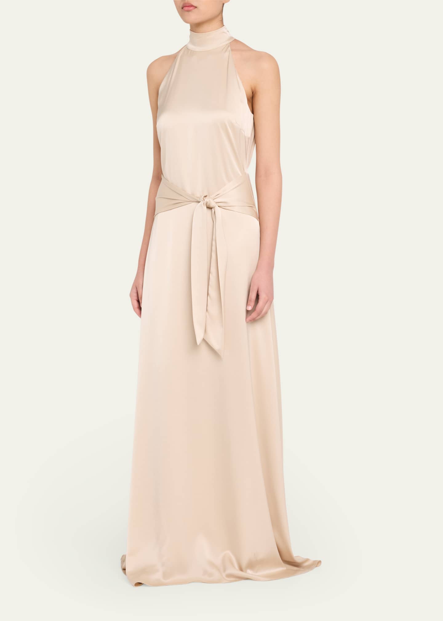 Toccin Jocelyn Tie-Front Satin Maxi Dress Image 4 of 5