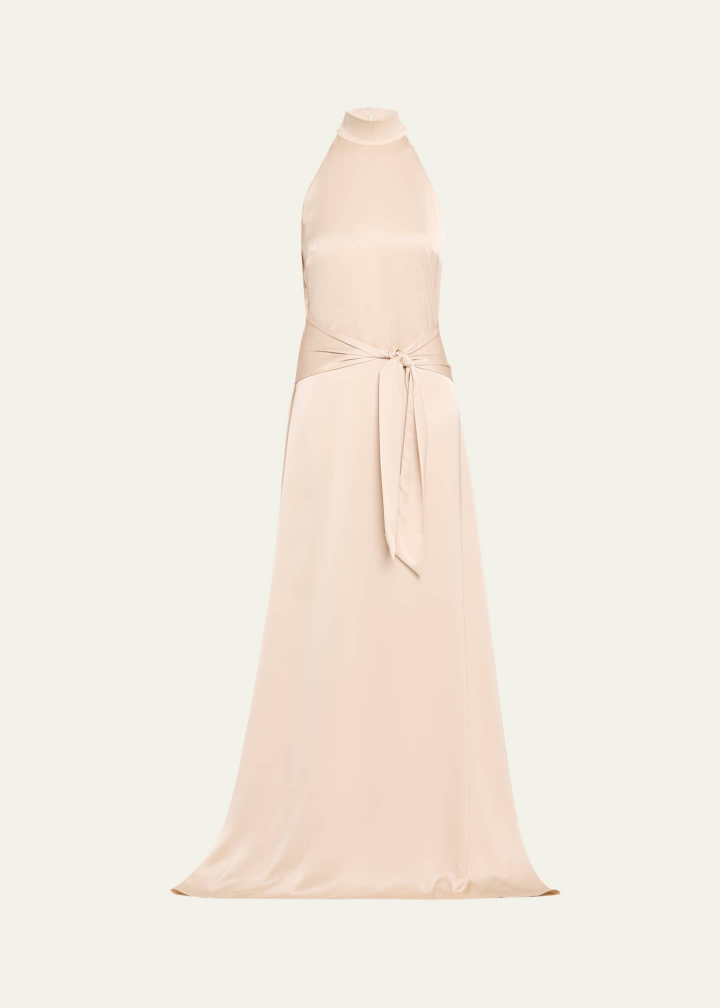 Toccin Jocelyn Tie-Front Satin Maxi Dress Image 1 of 5
