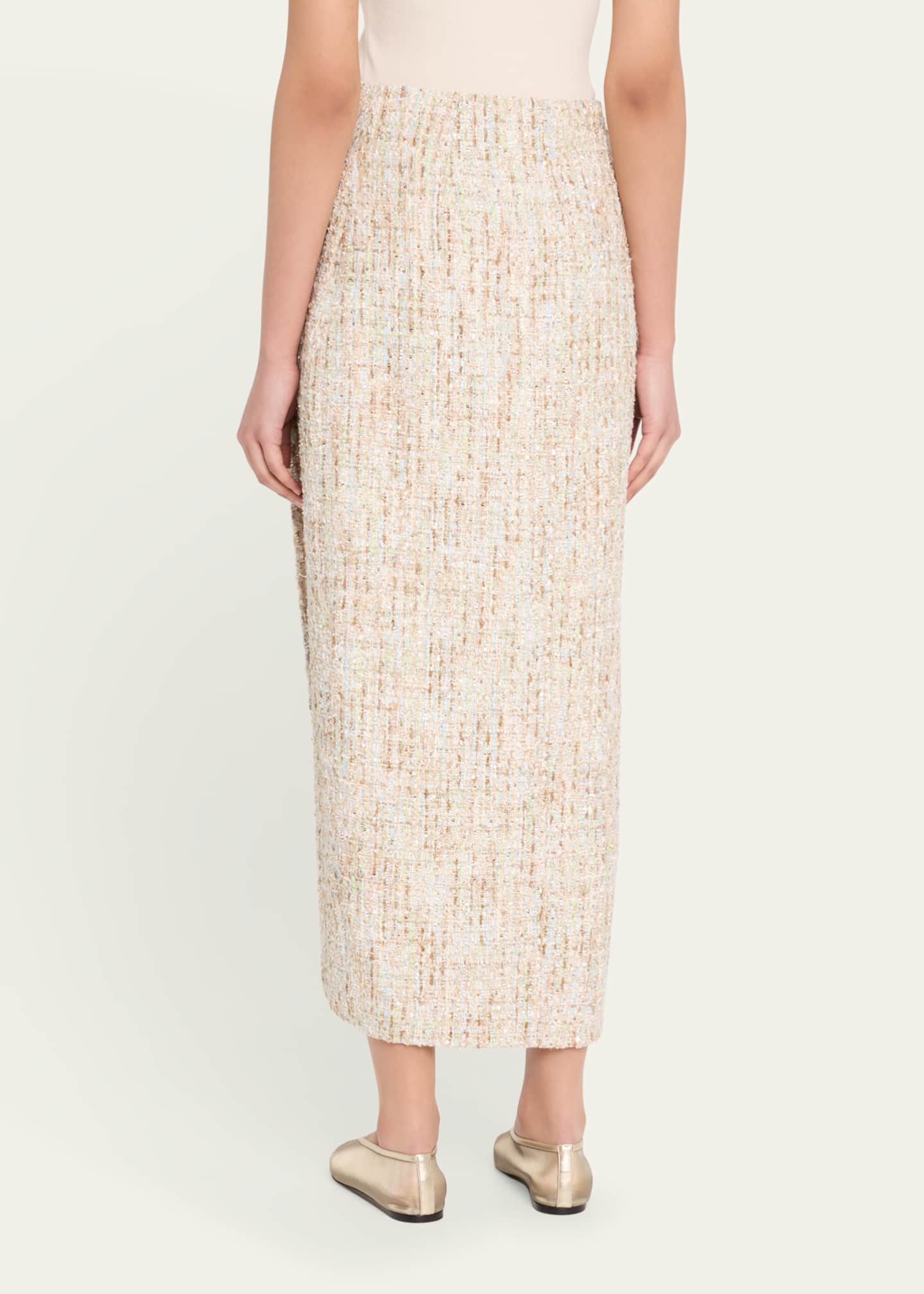 Toccin Kate Sequined Tweed Midi Skirt Image 3 of 5
