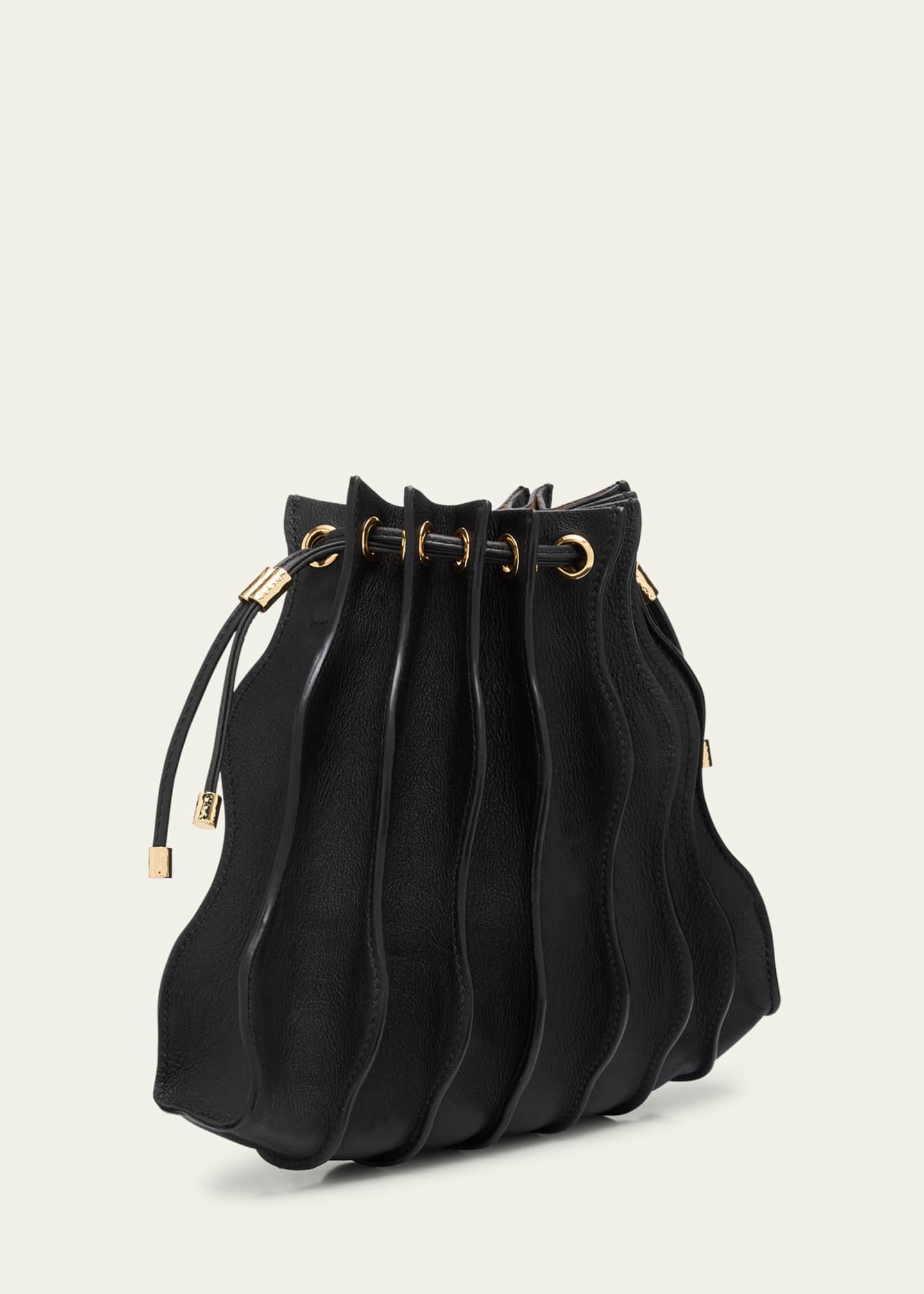 Ulla Johnson Adria Wave Pleated Leather Crossbody Bag Image 3 of 6