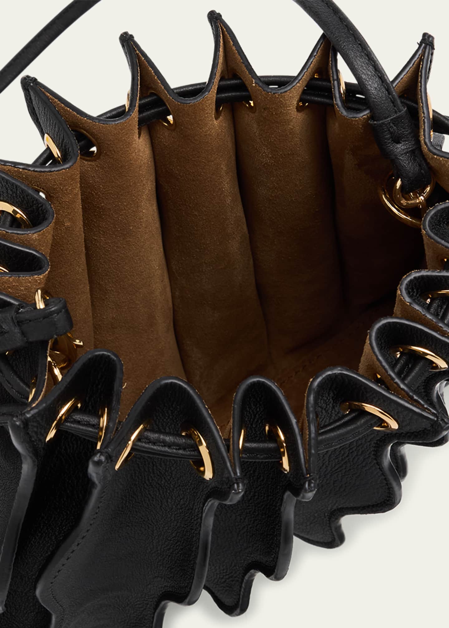 Ulla Johnson Adria Wave Pleated Leather Crossbody Bag Image 4 of 6
