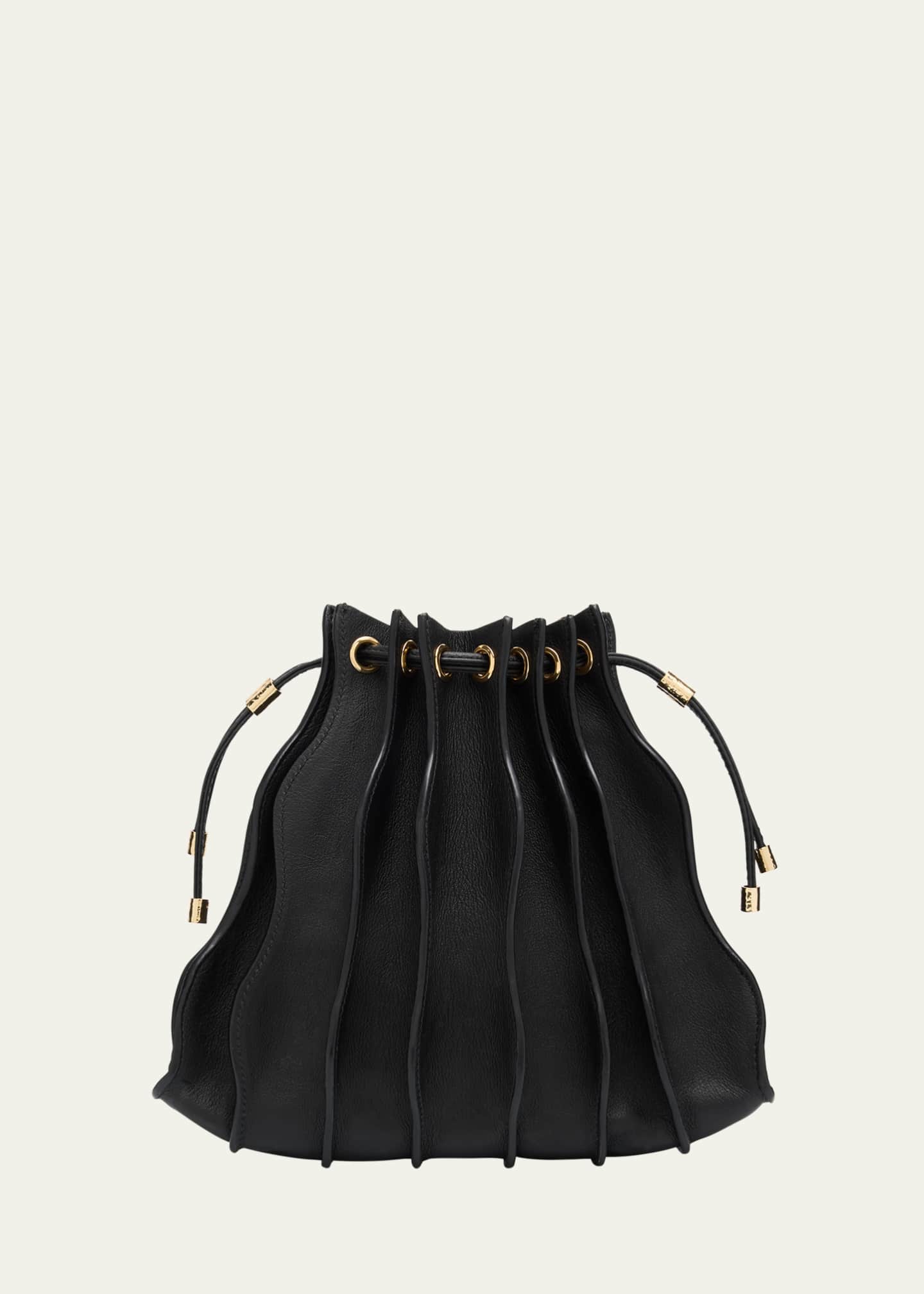 Ulla Johnson Adria Wave Pleated Leather Crossbody Bag Image 1 of 6