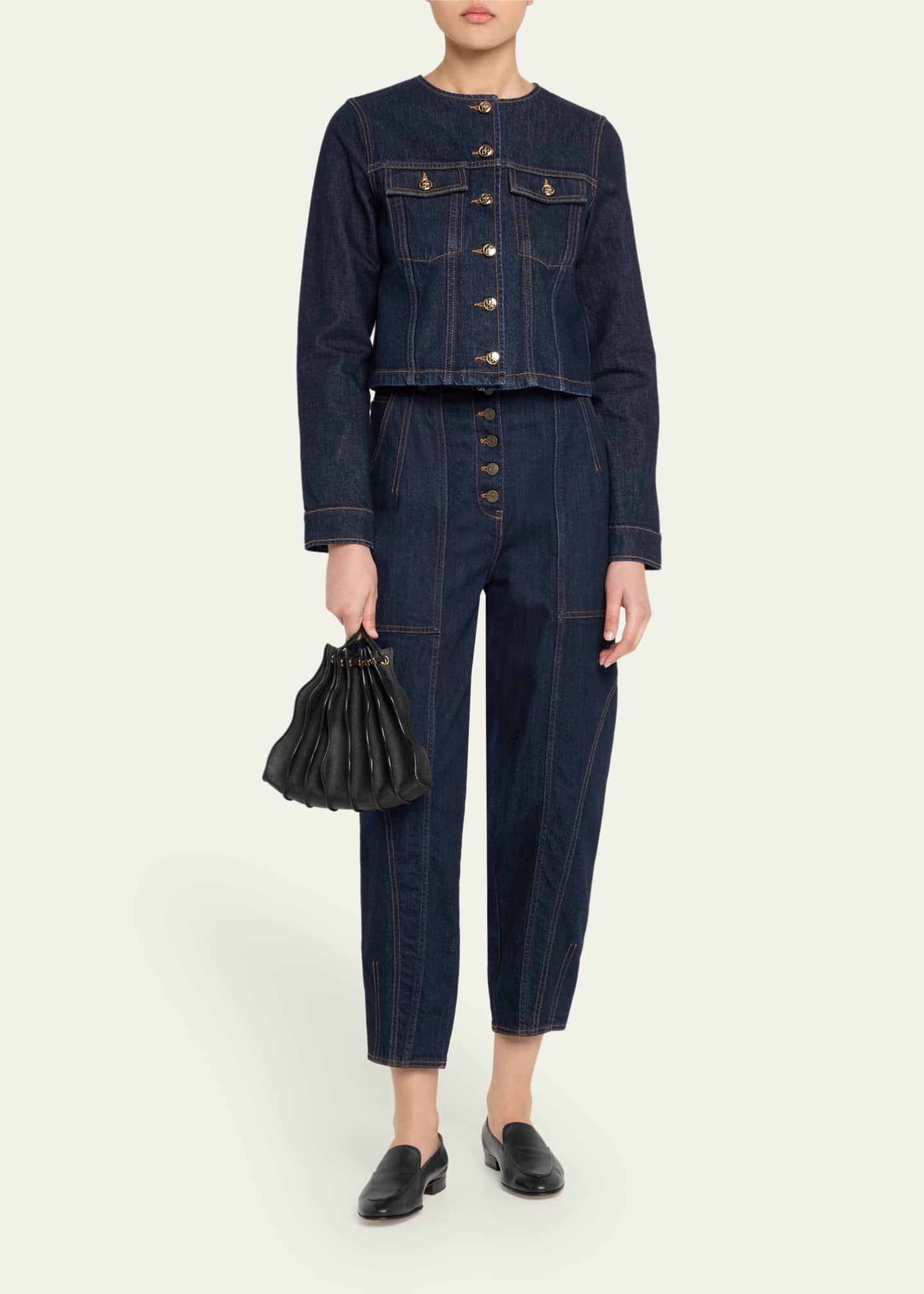 Ulla Johnson Adria Wave Pleated Leather Crossbody Bag Image 5 of 6