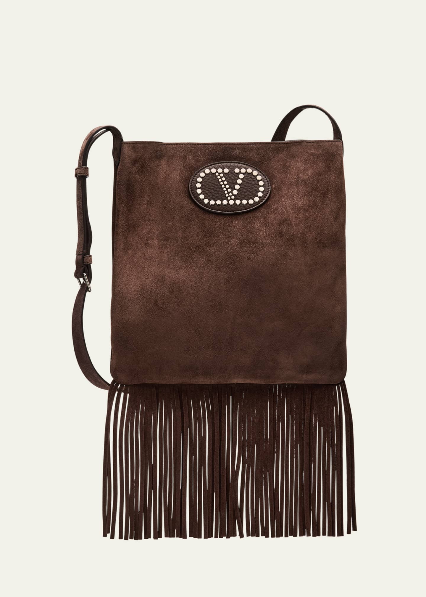 Valentino Garavani Nellcote Fringe Suede Crossbody Bag Image 1 of 6