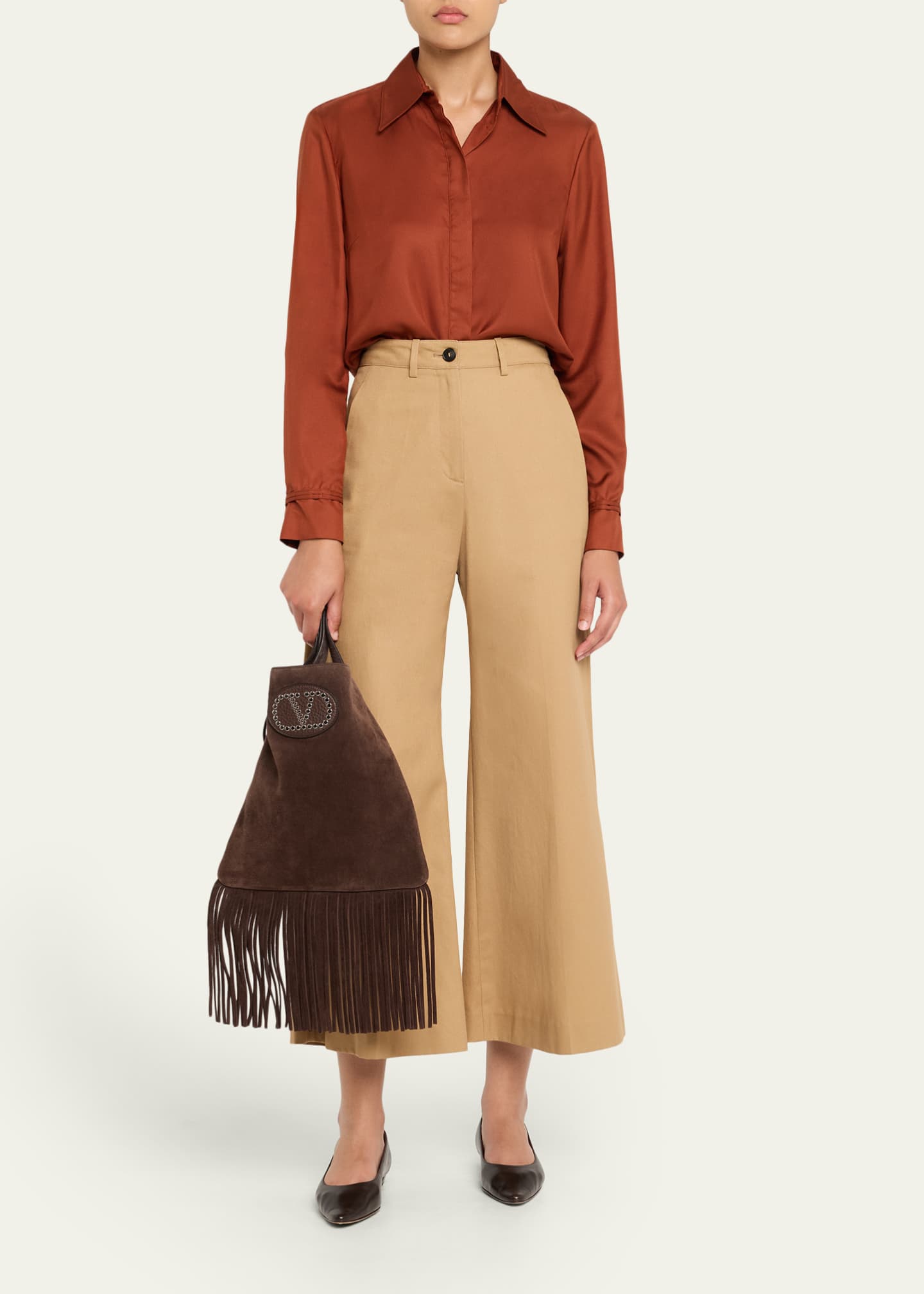 Valentino Garavani Nellcote Fringe Suede Crossbody Bag Image 5 of 6