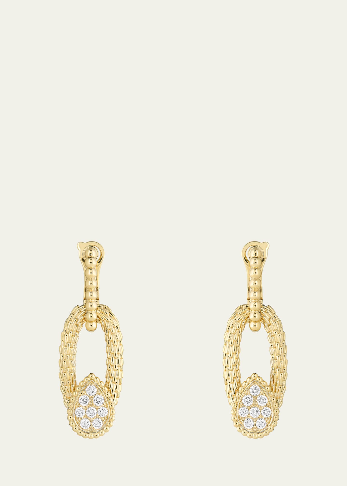 Boucheron Serpent Boheme 18K Yellow Gold Diamond Pendant Earrings Image 1 of 2