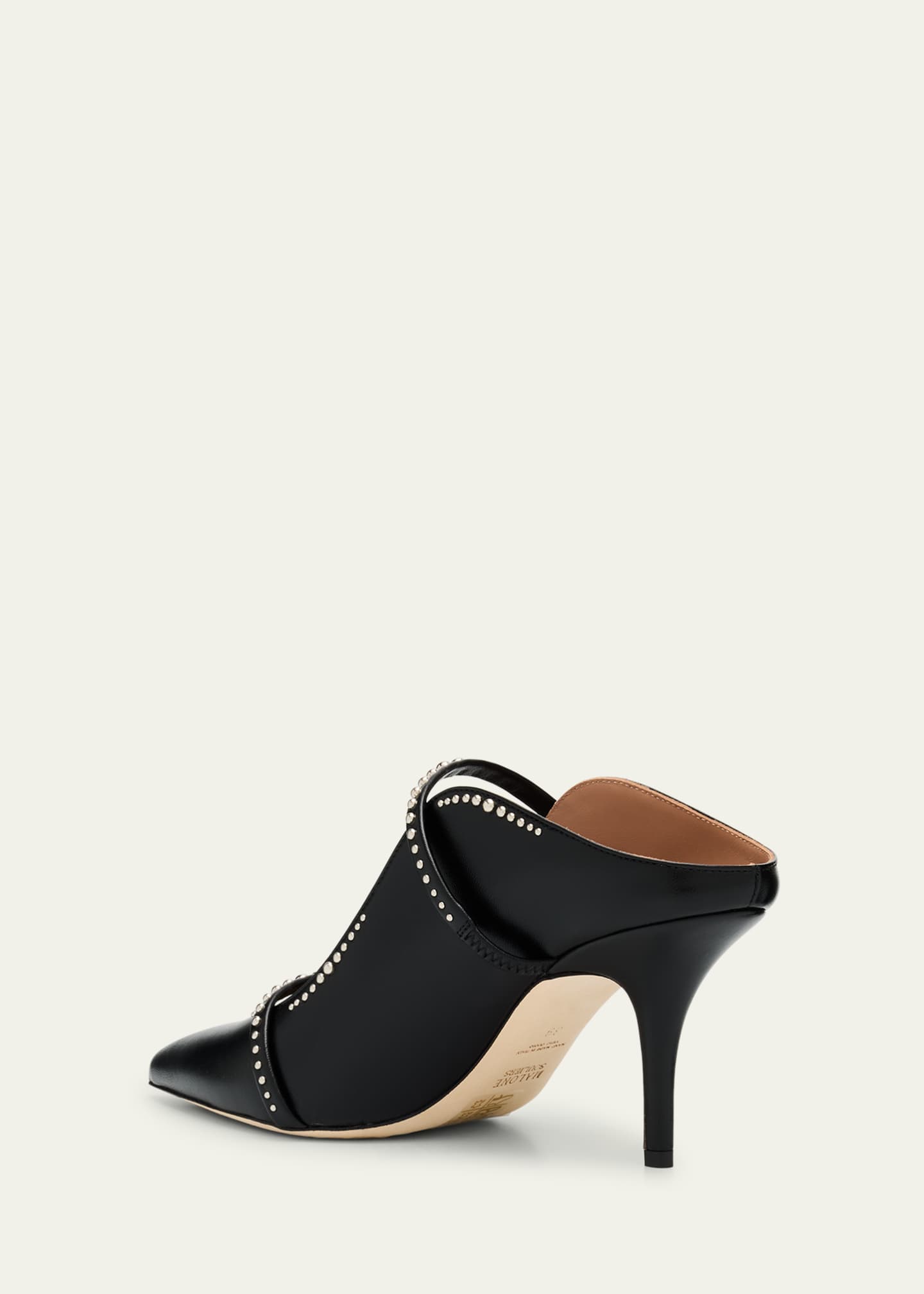 Malone Souliers Maureen Studded Nappa Leather Double-Strap Mules Image 4 of 6
