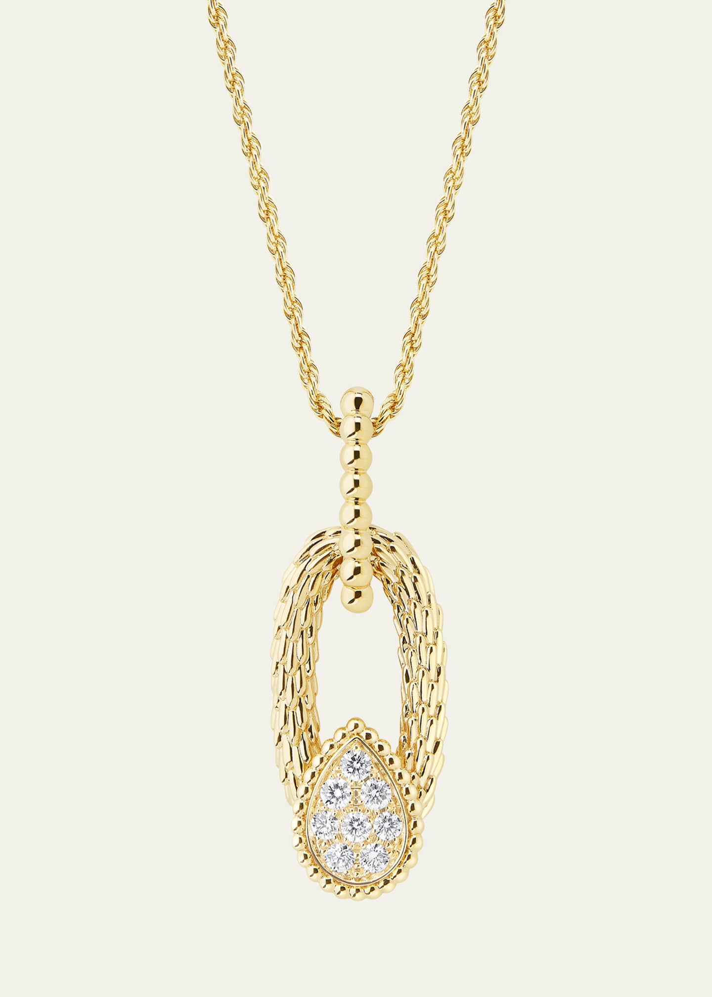 Boucheron Serpent Boheme 18K Yellow Gold Diamond Pendant Necklace Image 2 of 2