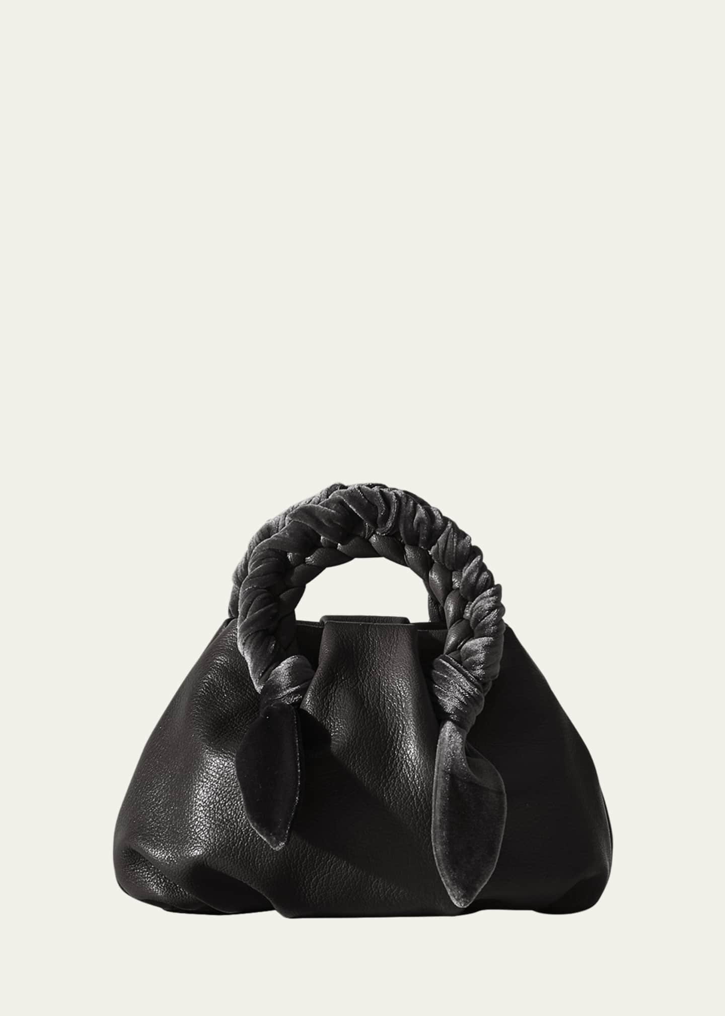 HEREU Bombon Velvet Foulard Leather Crossbody Bag